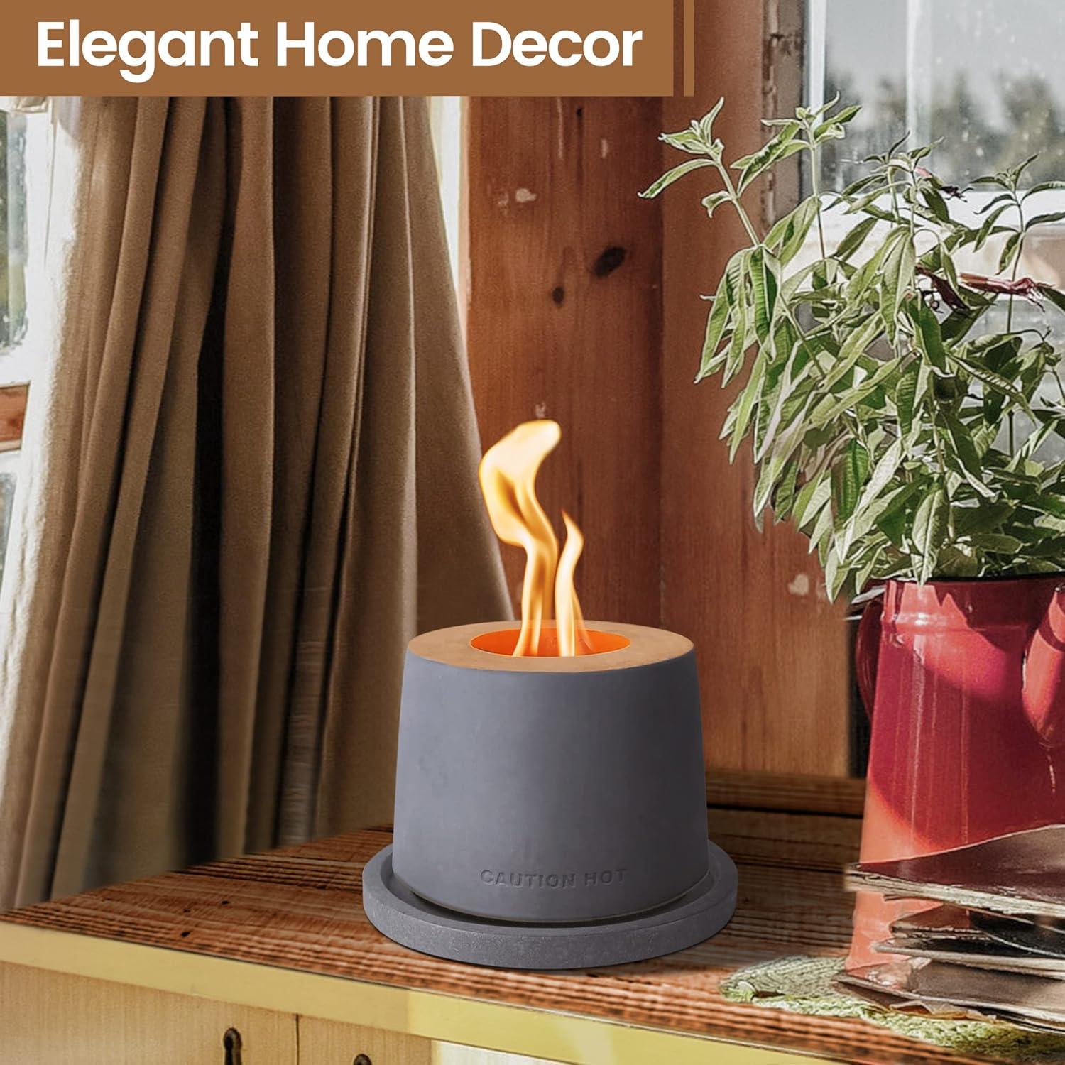Kante Concrete Bio-Ethanol Smokeless Fire Pit Table