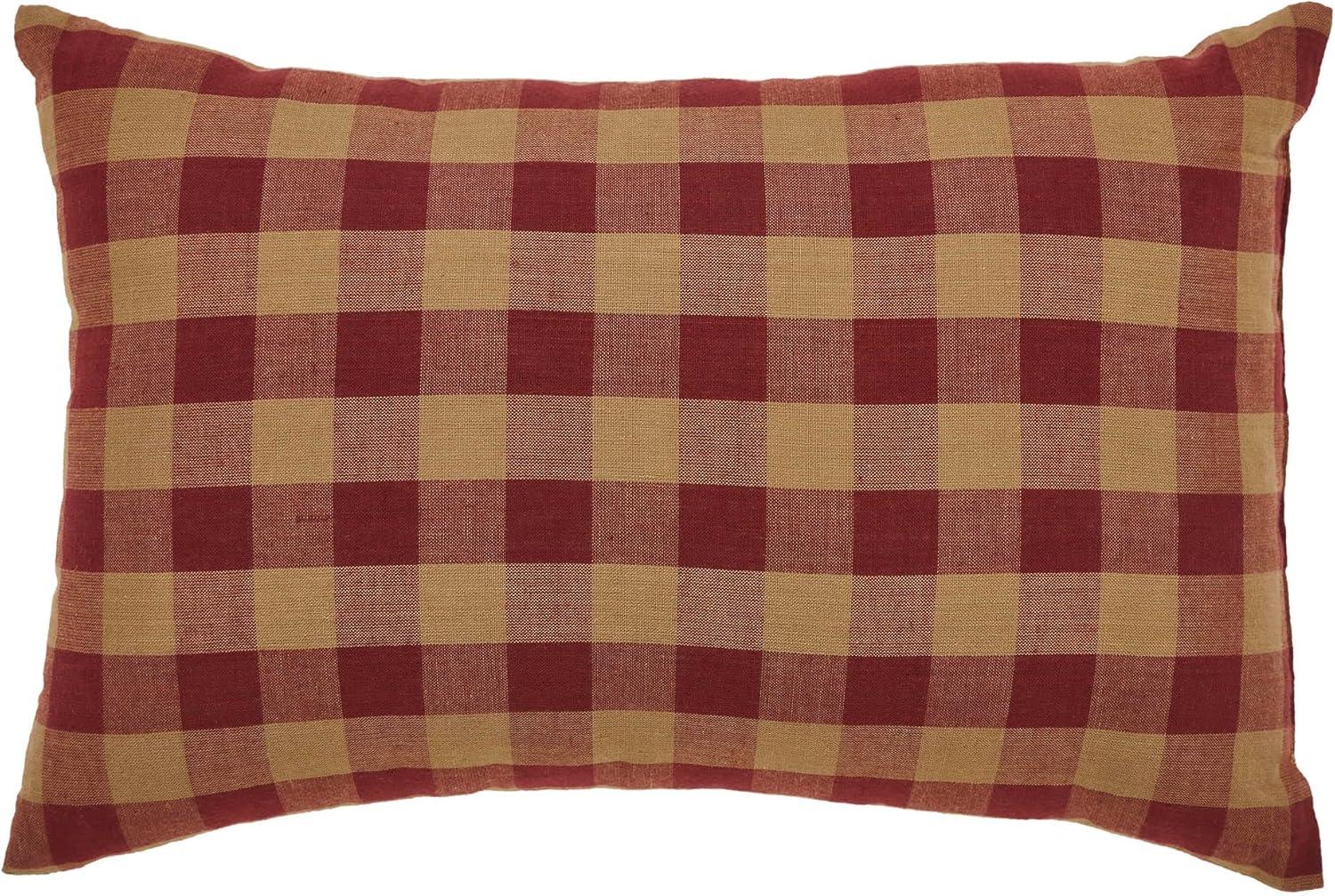 VHC Brands Connell Heart Pillow 9.5x14, Cotton Pillow With Polyester Pillow Fill, Decorative Throw Pillow, Connell Collection, Rectangle 9.5x14, Burgundy