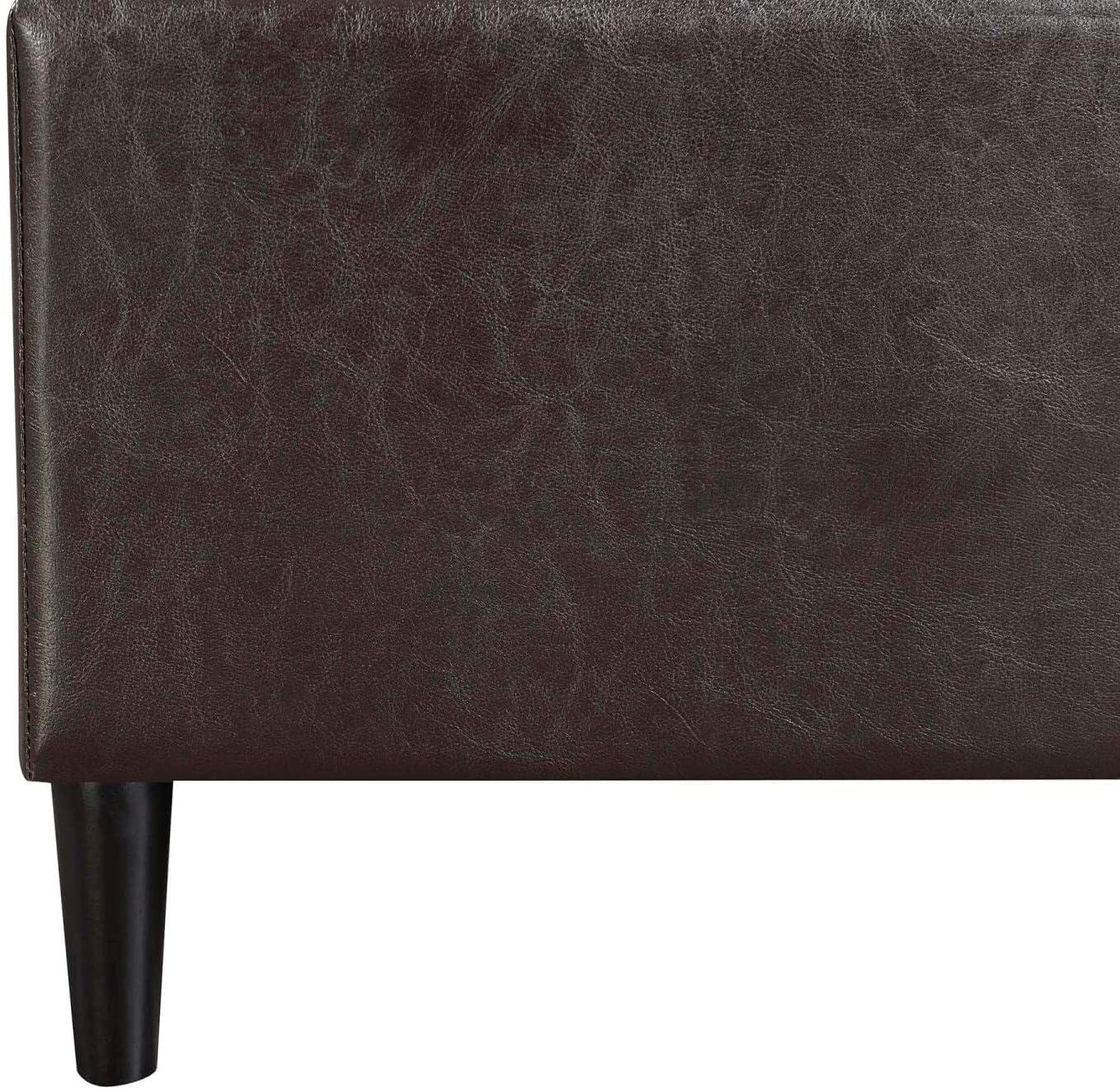 Convenience Concepts Designs4Comfort Magnolia Storage Ottoman with Reversible Trays, Espresso Faux Leather