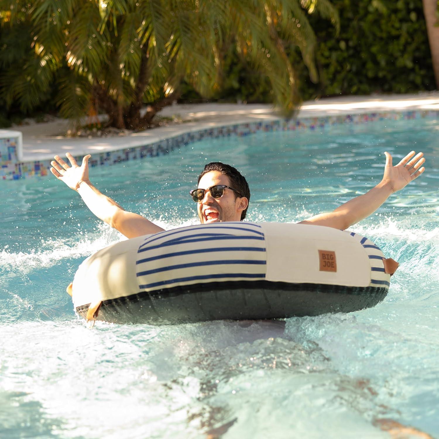 Big Joe Lux Ring Premium Pool Float, Cape Stripe, Durable UV Protected