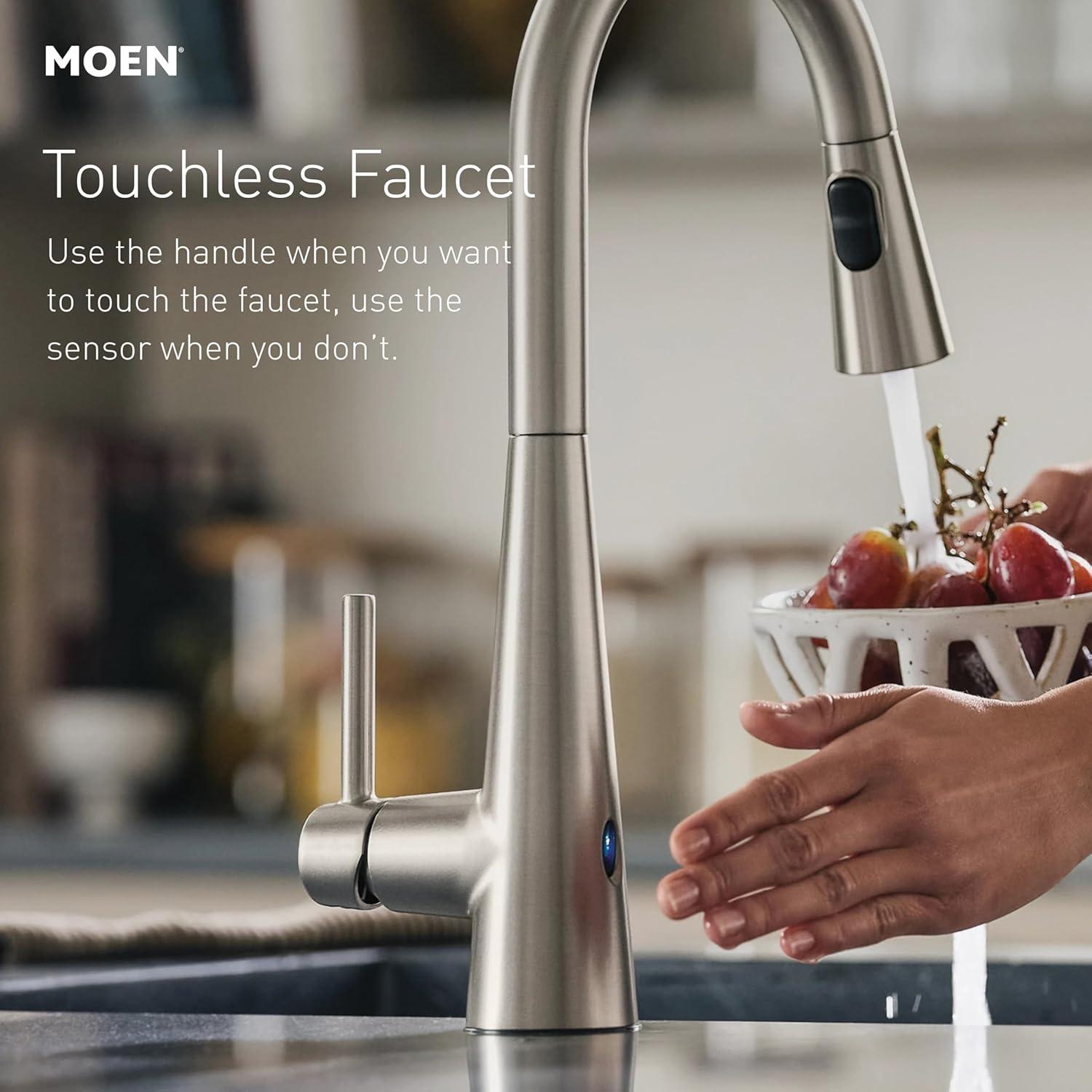 Moen Sleek MotionSense Wave Single Handle Pulldown Kitchen Faucet with Power Clean Technology