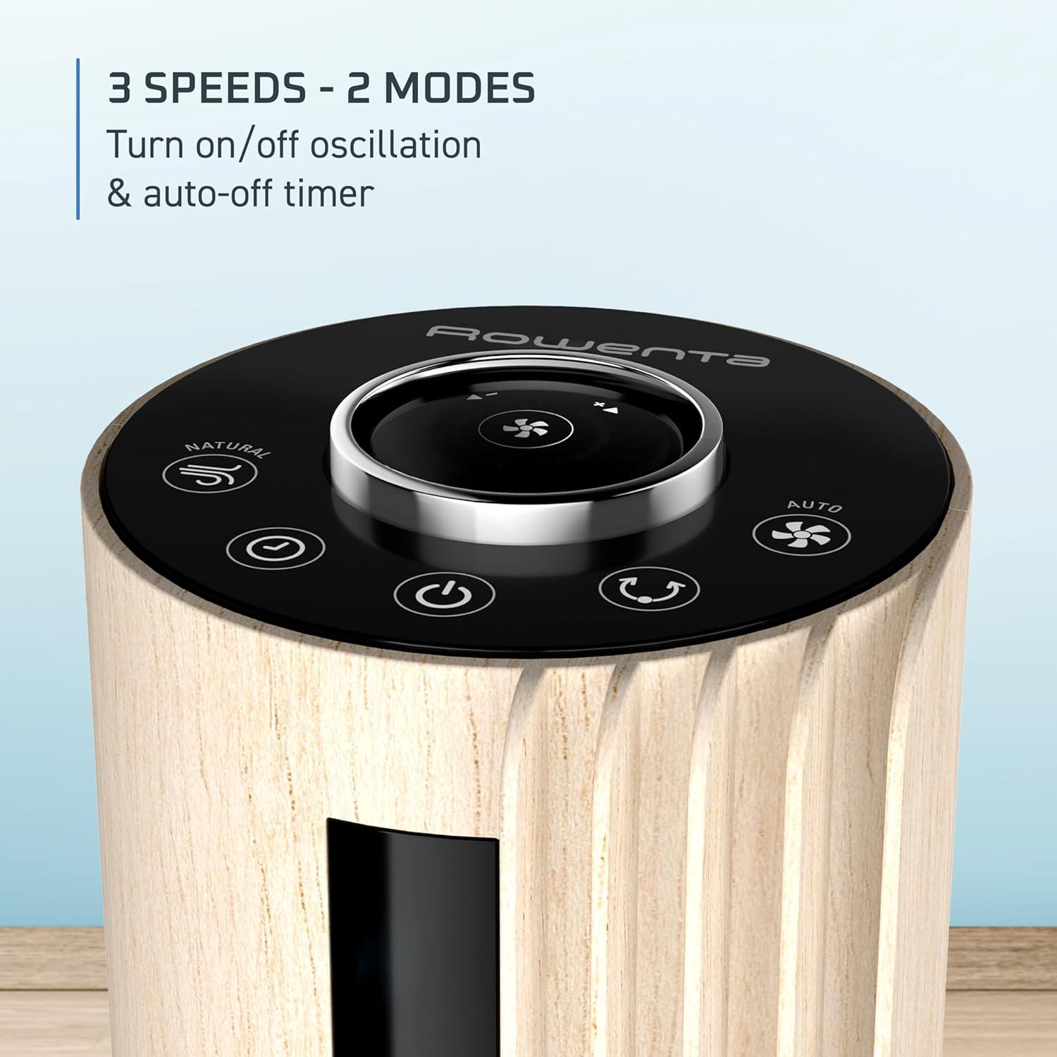 Rowenta Tower Fan Urban Cool Trubo Oscillating Silence Black/Wood