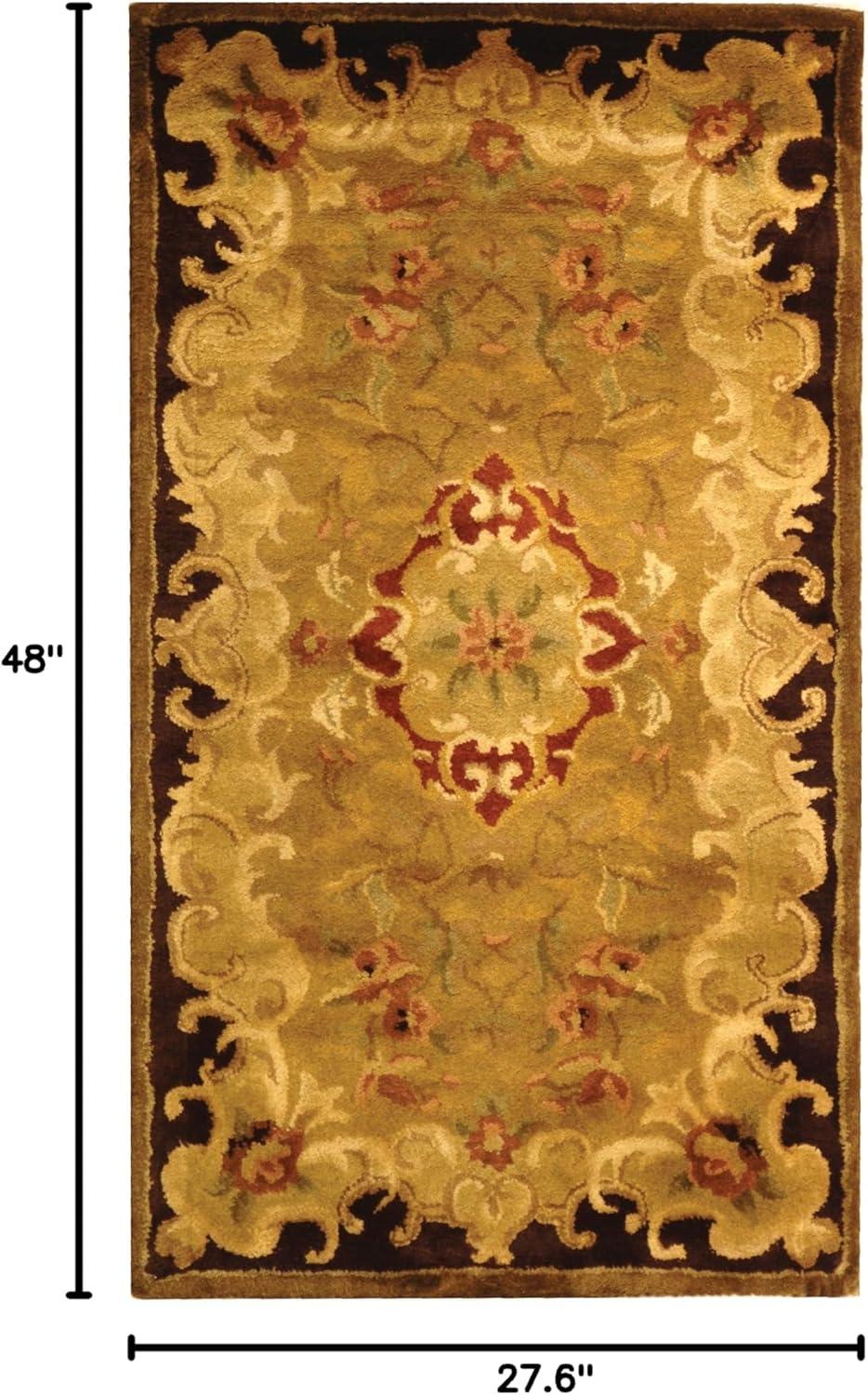 SAFAVIEH Classic Chedomir Floral Wool Area Rug, Gold/Cola, 2'3" x 4'