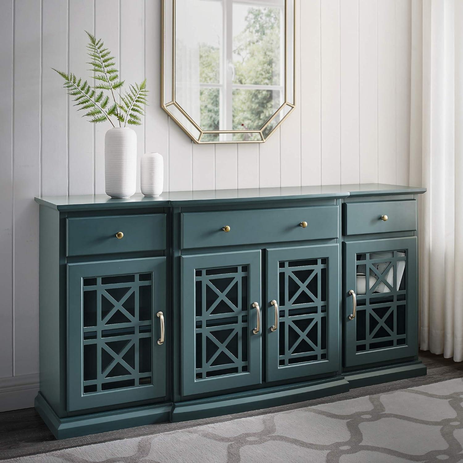 Saugeries Fretwork Detailed Glass Door Sideboard