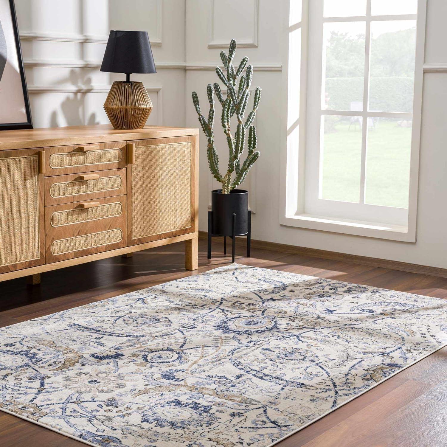 Hauteloom Rectangle Area Rug  Navy