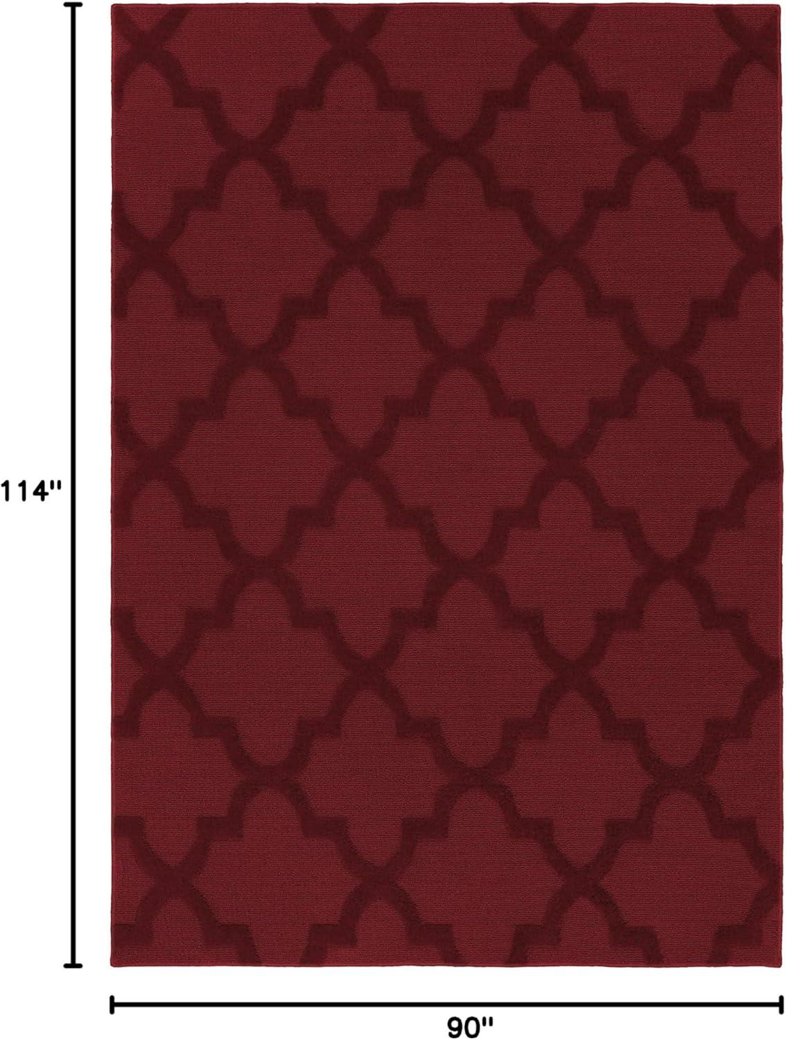 Garland Rug Quatro Polypropylene Chili Red Indoor Area Rug, 7'6" x 9'6"