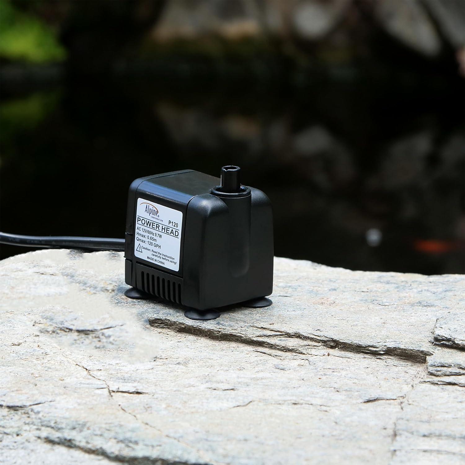 Compact Black Ceramic Submersible Pond Pump with 6 ft Cord