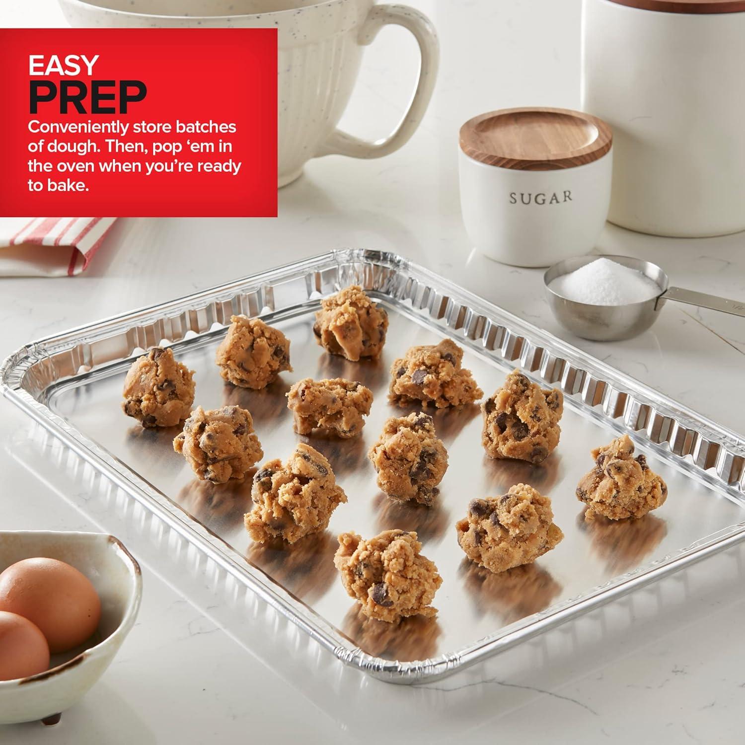 Disposable Aluminum Foil Cookie Sheet Pans, 30-Pack