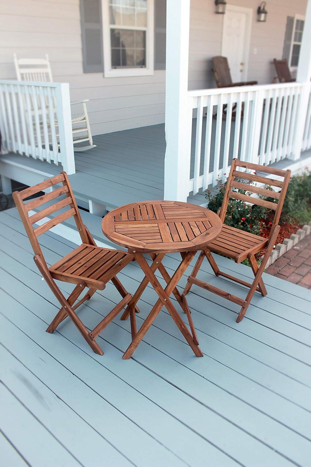 Leigh Country TX 36210 Sequoia Wood Adult 3-Pc Bistro Café Set - Brown