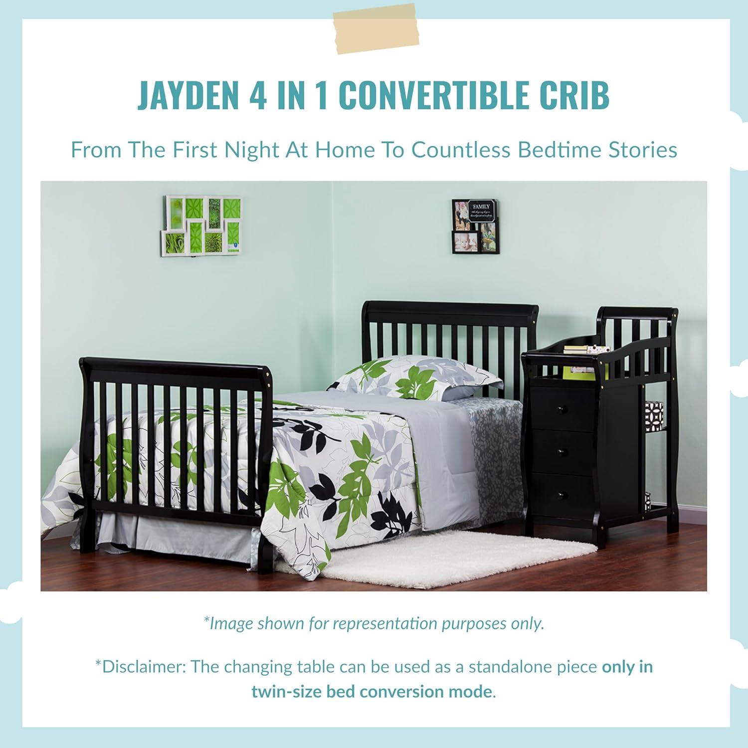 Dream On Me Jayden 4-in-1 Mini Convertible Crib and Changer