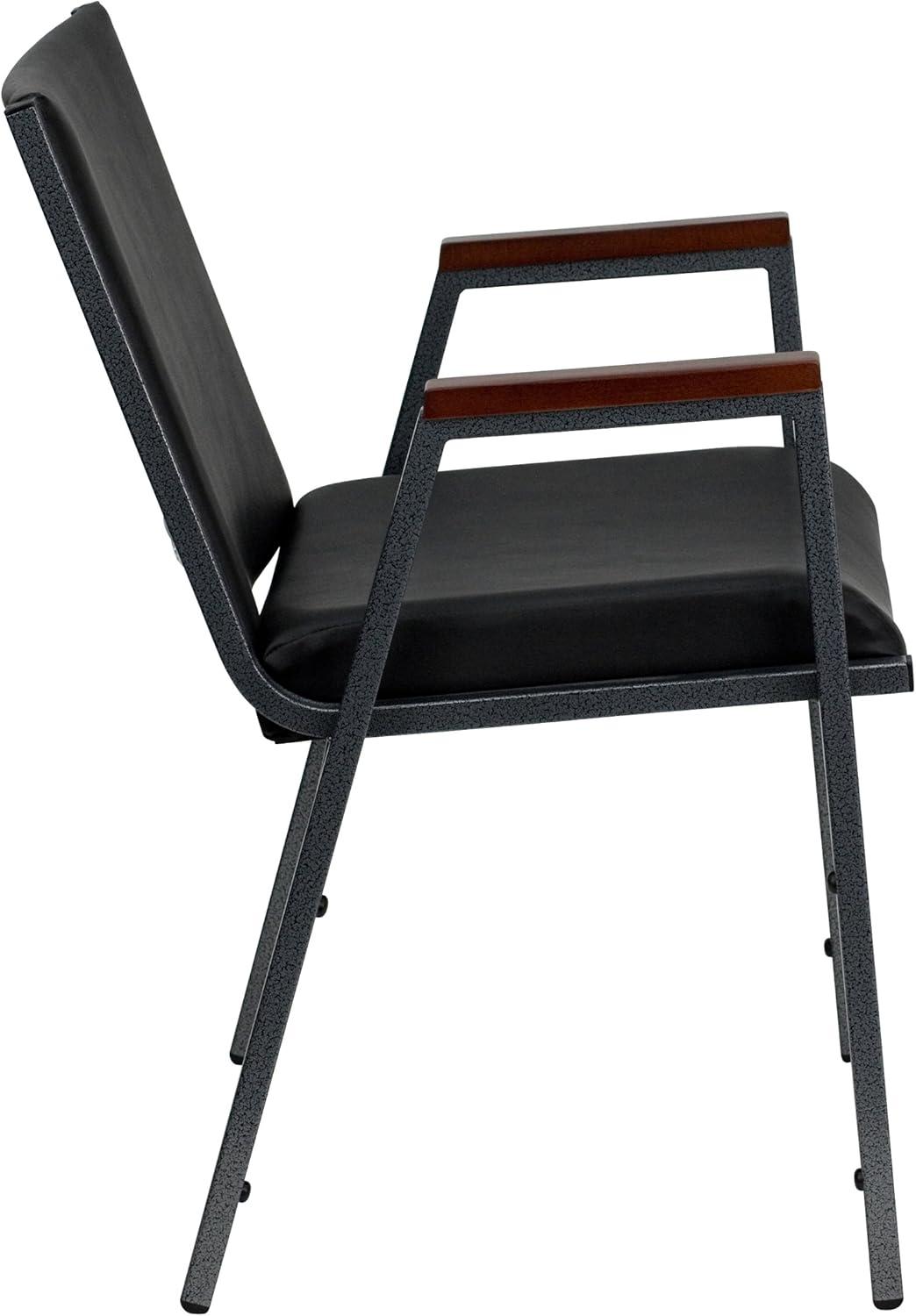 Emma and Oliver Heavy Duty Reception/Guest Stack Chair with Arms