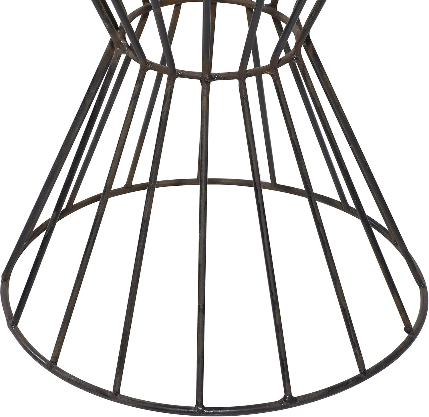 Metal Stool Patio Accent Table - Olivia & May: Round Iron Frame, No Assembly, Fade-Resistant