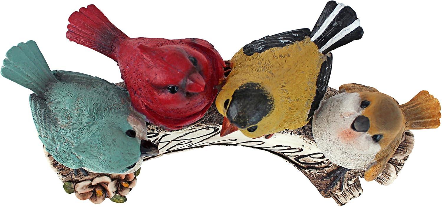 Multicolored Resin Bird Welcome Statue for Garden