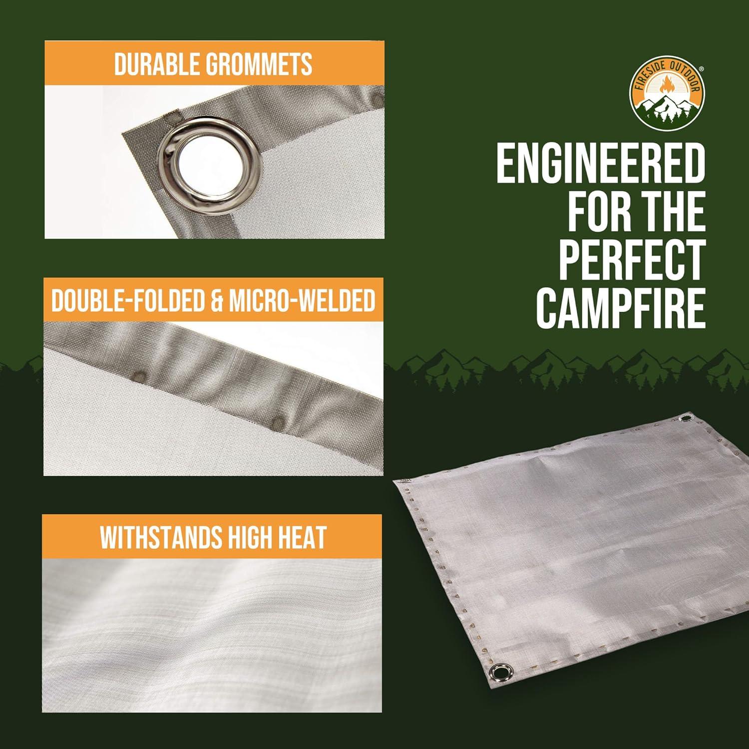 Fireside Outdoor Pop Up Pit Replacement Mesh 24"x24" for Small Portable Fire Pit Wood Burning, Campfire Pits, Mesh Firepit, Camping Fire Pits Portable, Firepit Accessories, Outdoor Firepits