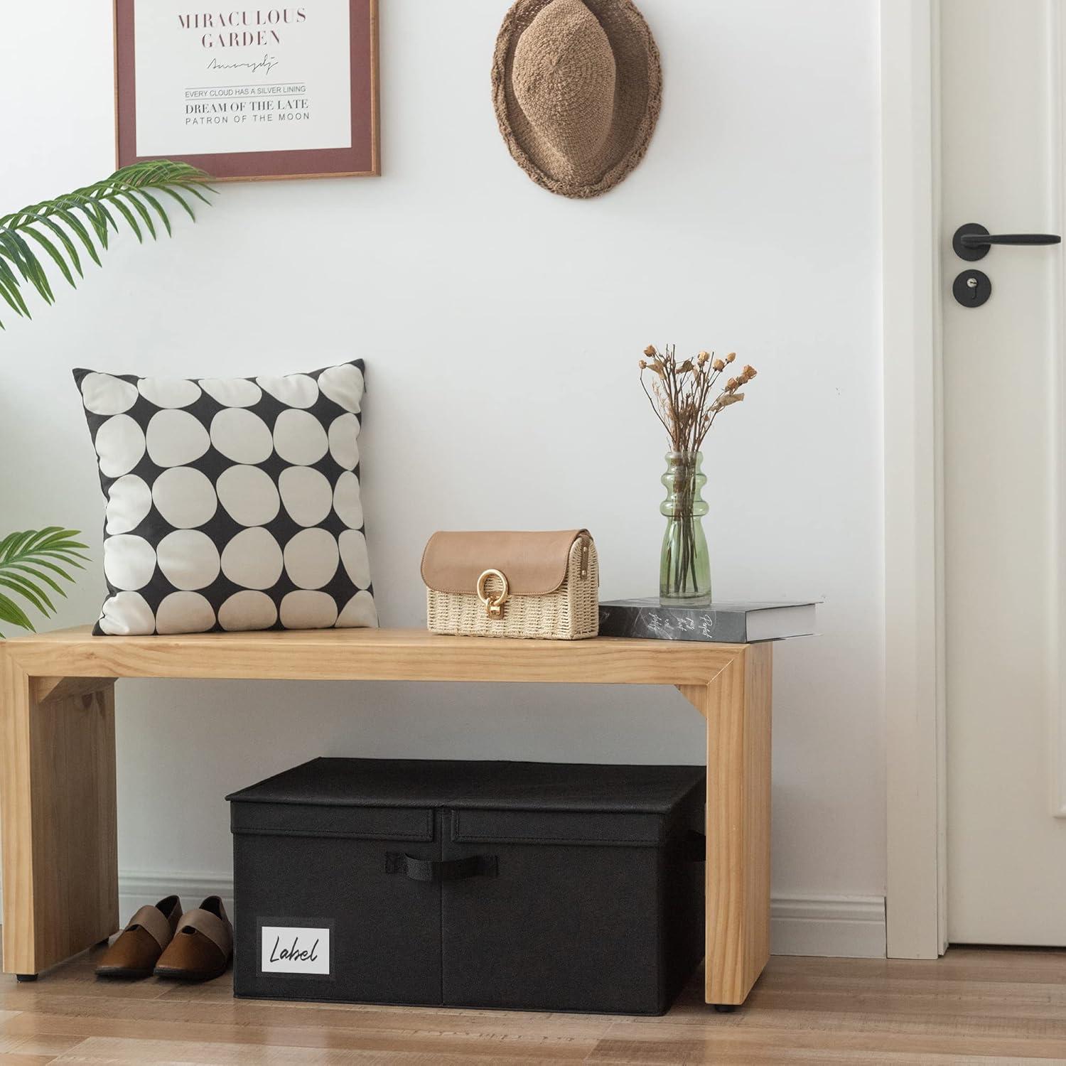 GRANNY SAYS Fabric Storage Bin with Lid, Decorative Storage Box, Extra Large Storage Baskets, Closet Organizer, Gray, 1-Pack