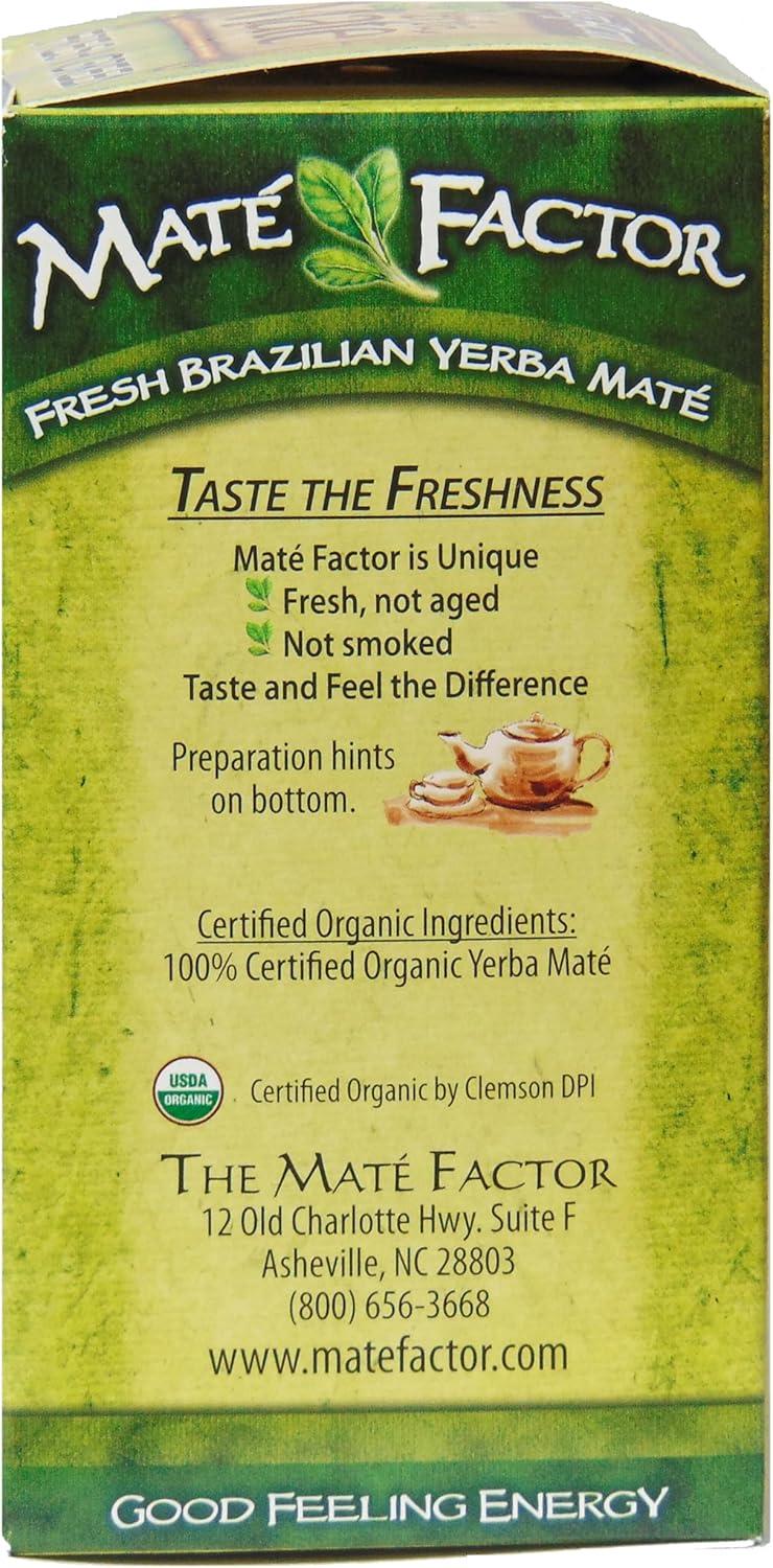 Mate Factor Fresh Green Organic Yerba Mate - Case of 6 - 24 Bags