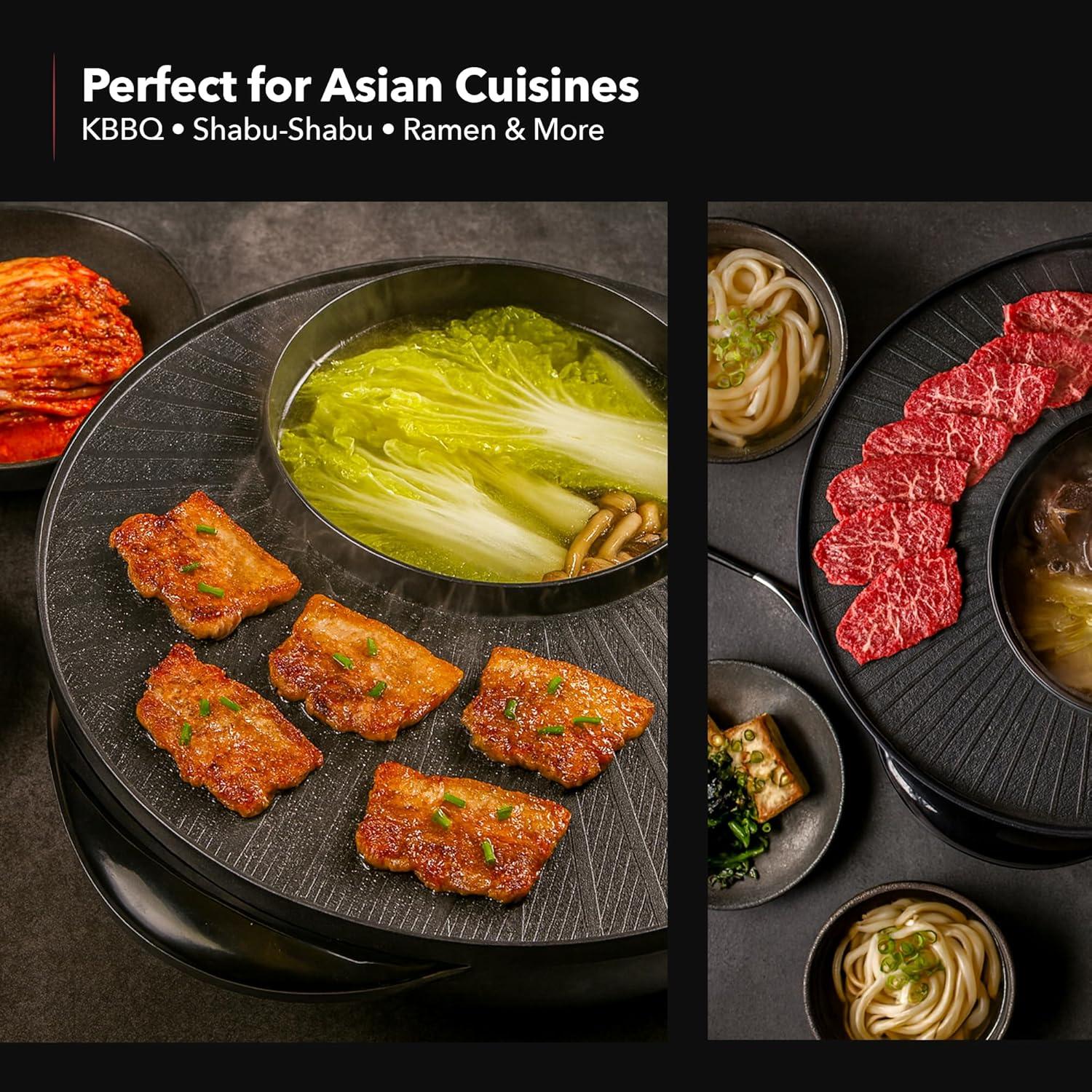 Ovente OVENTE 2-in-1 Hot Pot and Grill Combo