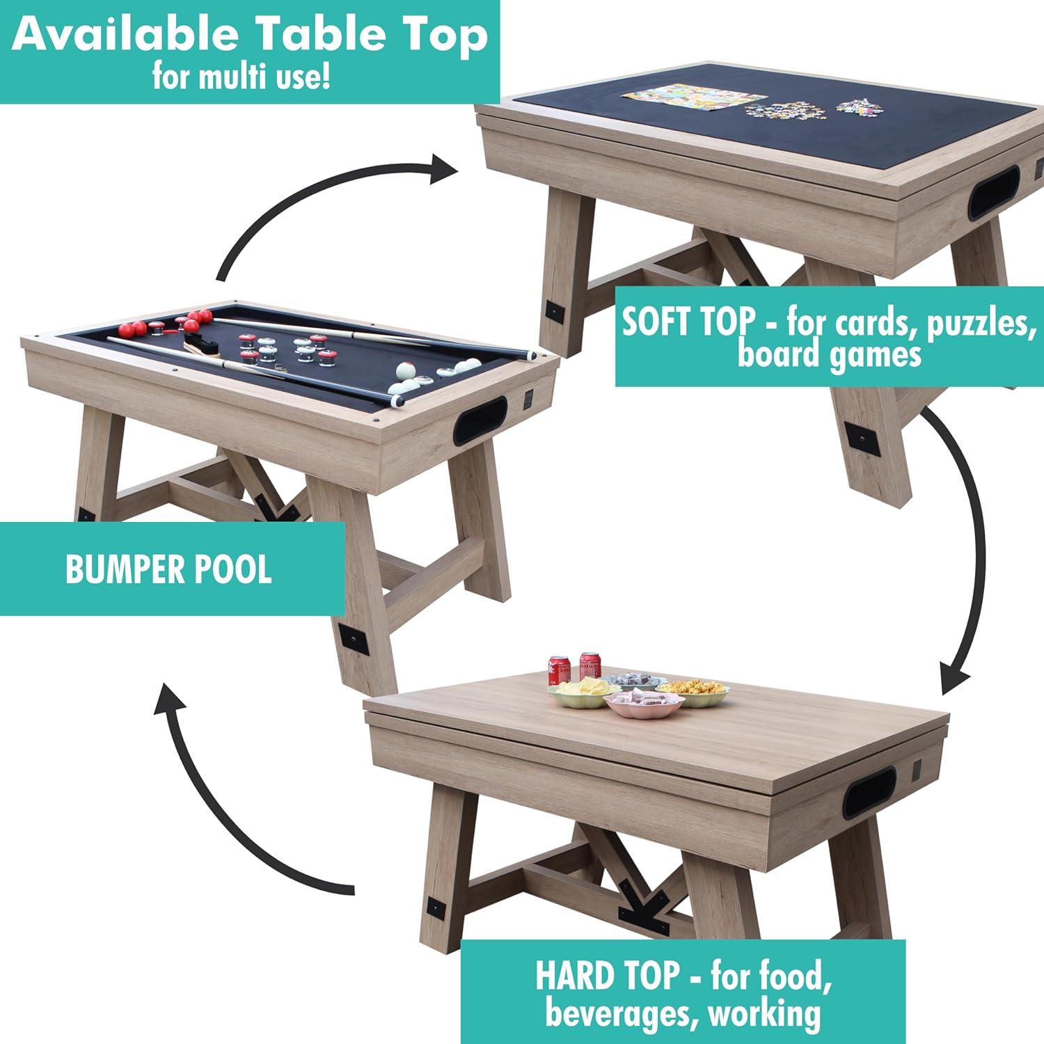 Freetime Fun 54" Sturdy Bumper Pool Table for Adults and Kids Game Room with Accessories - RB5800