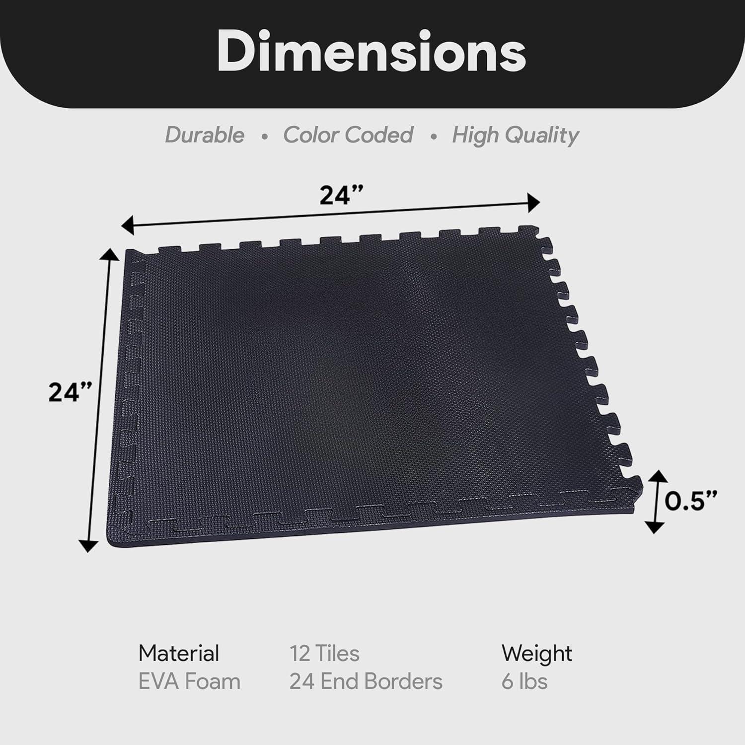 BalanceFrom Fitness Balancefrom Fitness 48 Sq Ft Interlocking EVA Foam Exercise Mat Tiles