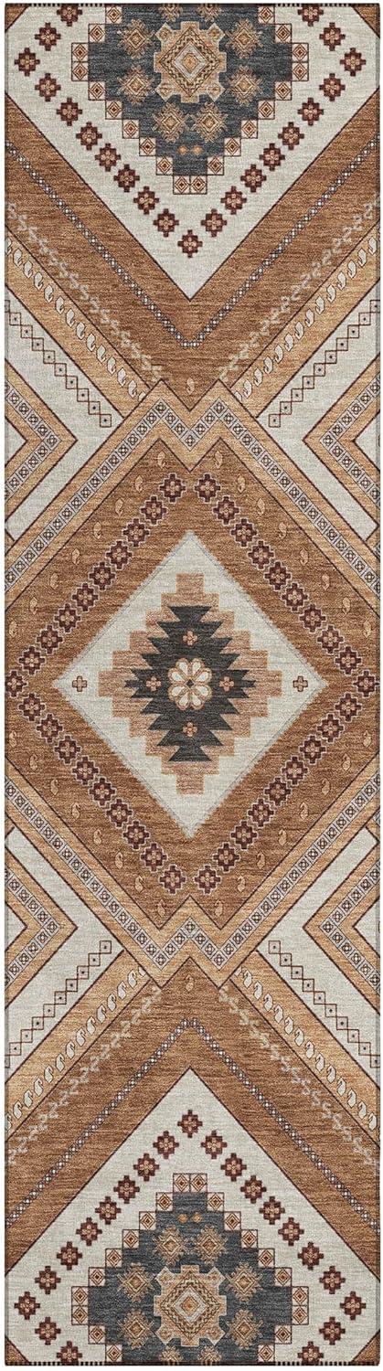 Machine Washable Indoor/Outdoor Chantille ACN1010 Copper 8' x 8' Round Rug