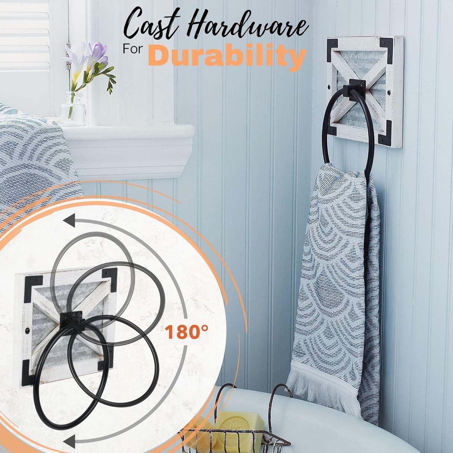 Autumn Alley Rustic Farmhouse Bathroom Towel Ring - Wall Mounted