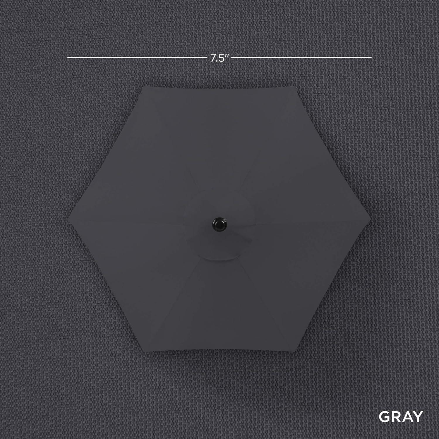 Best Choice Products 7.5ft Heavy-Duty Outdoor Market Patio Umbrella w/ Push Button Tilt, Easy Crank, Gray