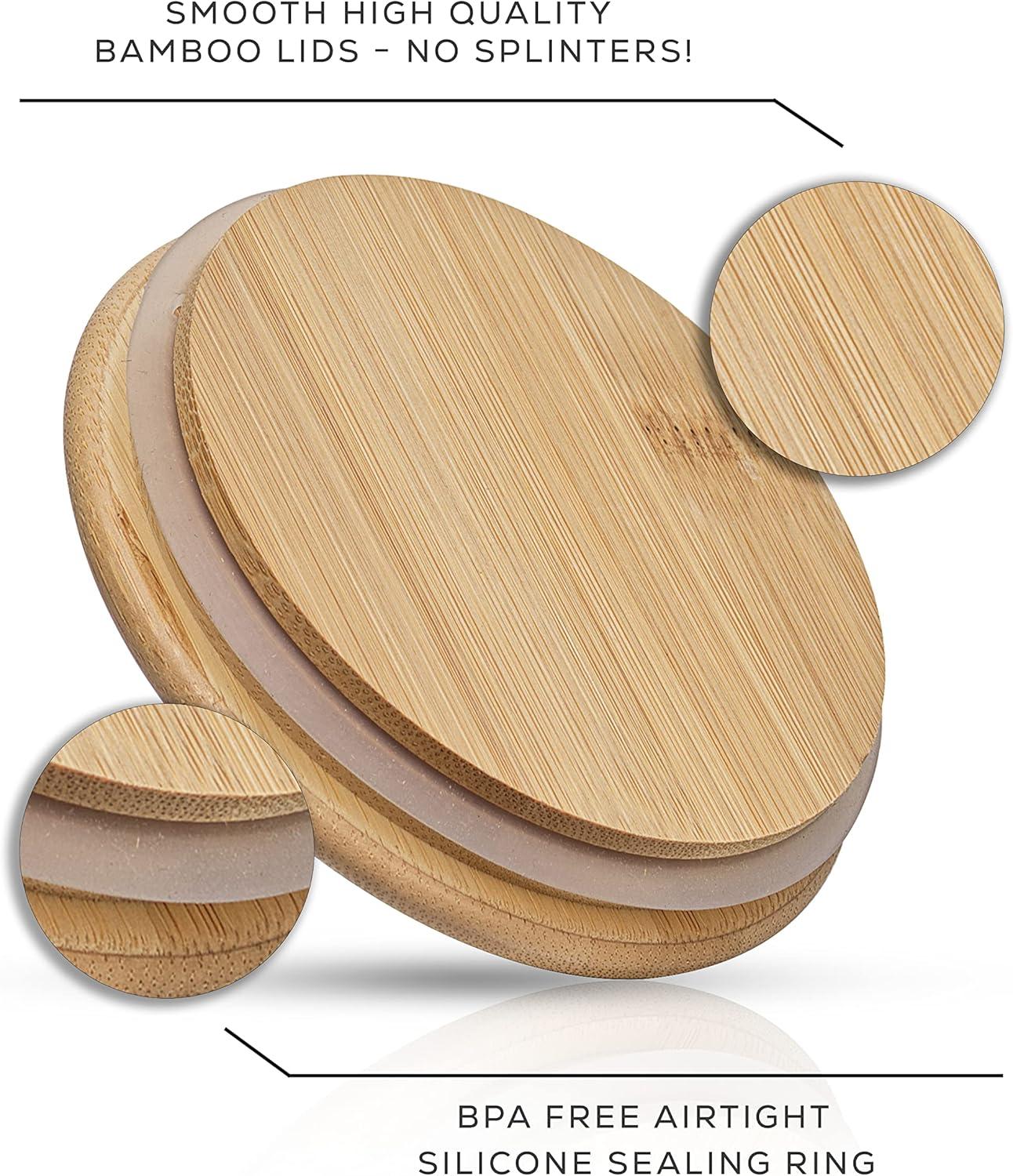 JoyJolt JoyJolt Large Glass Kitchen Food Storage Container Jar with Airtight Bamboo Lid, 31oz.