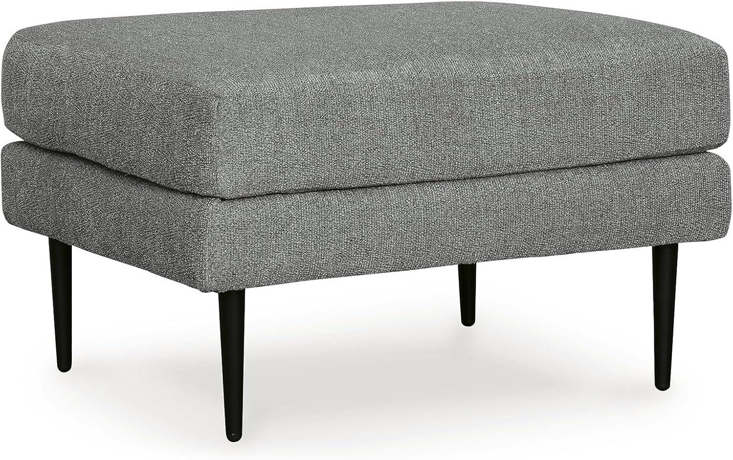 Signature Design by Ashley Contemporary Hazela Ottoman Chenille Charcoal