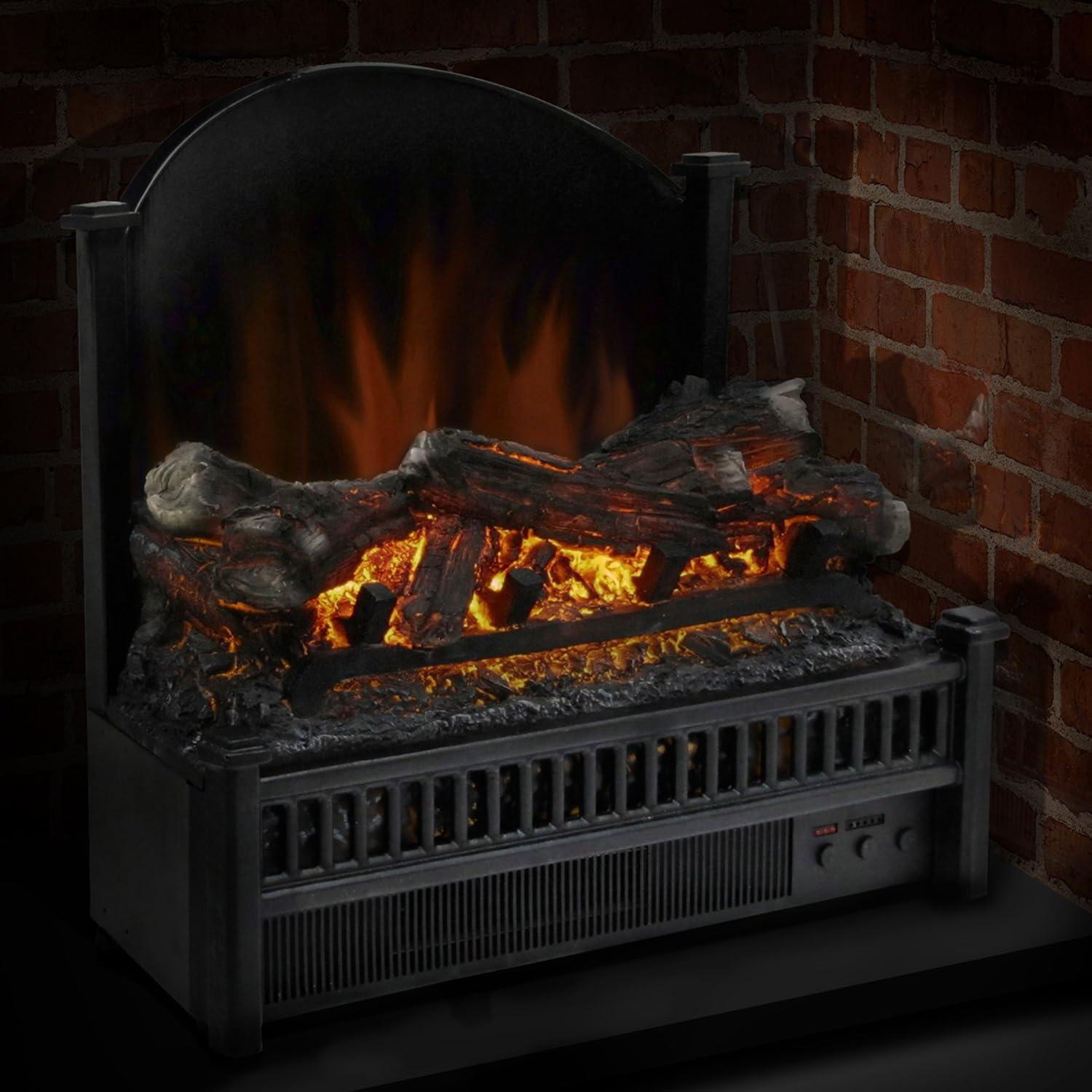 Pleasant Hearth Electric Log Insert with Removable Fireback with Heater