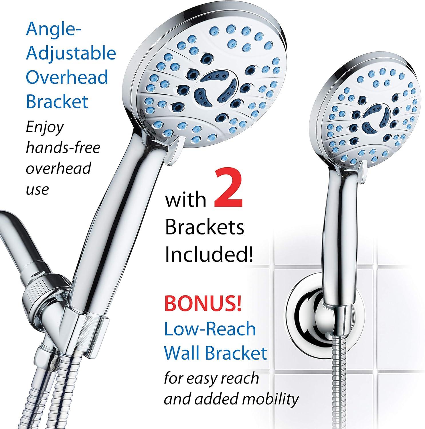 Chrome 8-Mode Handheld Shower Head with Anti-Clog Nozzles