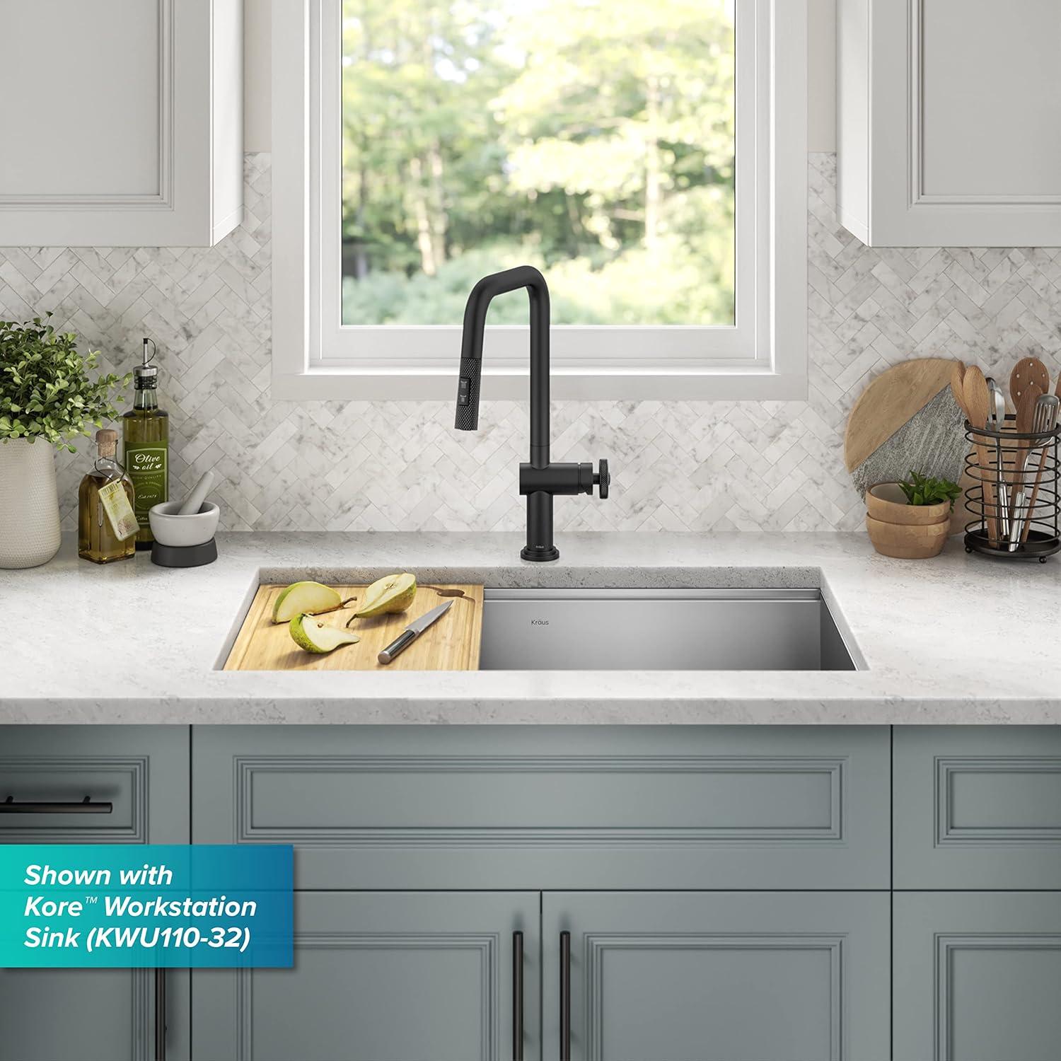 Urbix Industrial Pull-Down Single Handle Kitchen Faucet