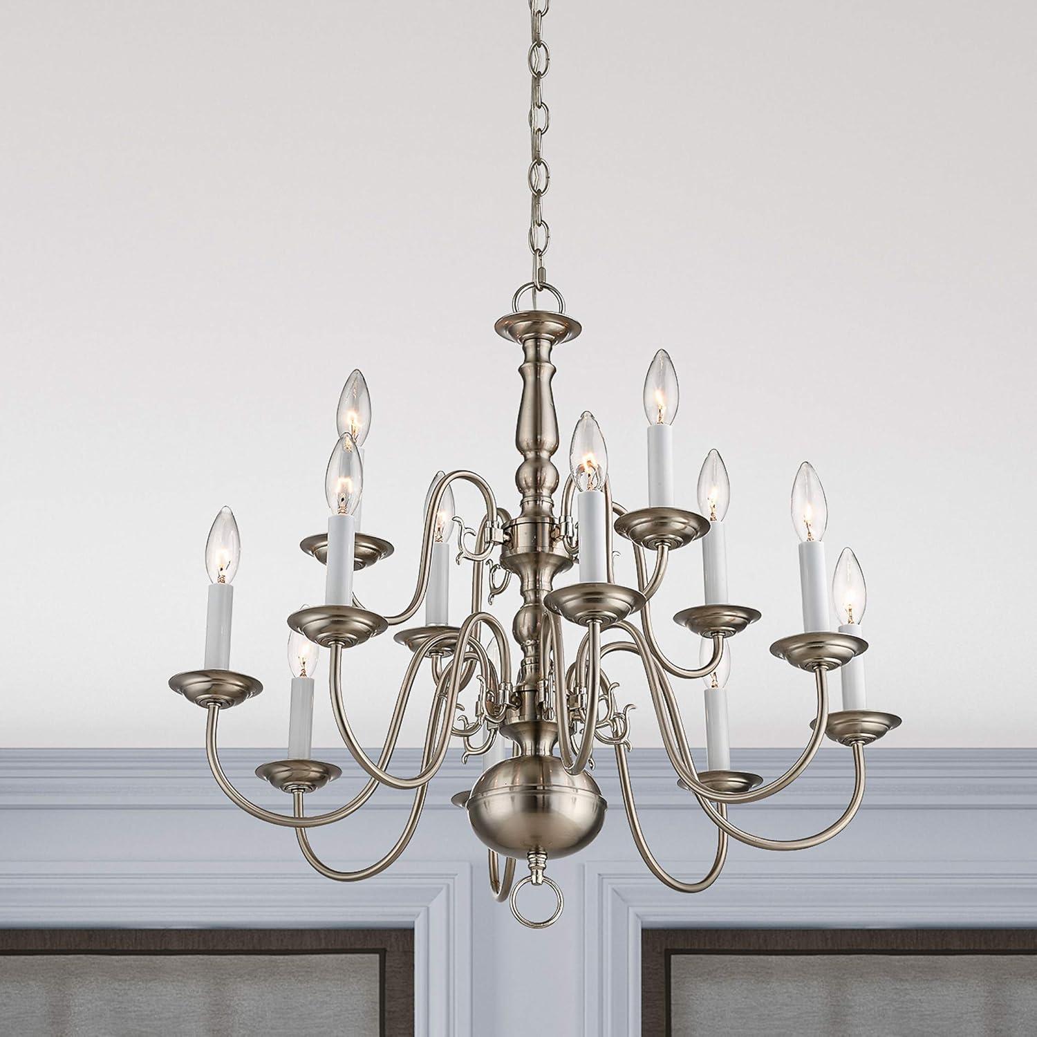 Livex Lighting Williamsburgh 12 - Light Chandelier in  Brushed Nickel