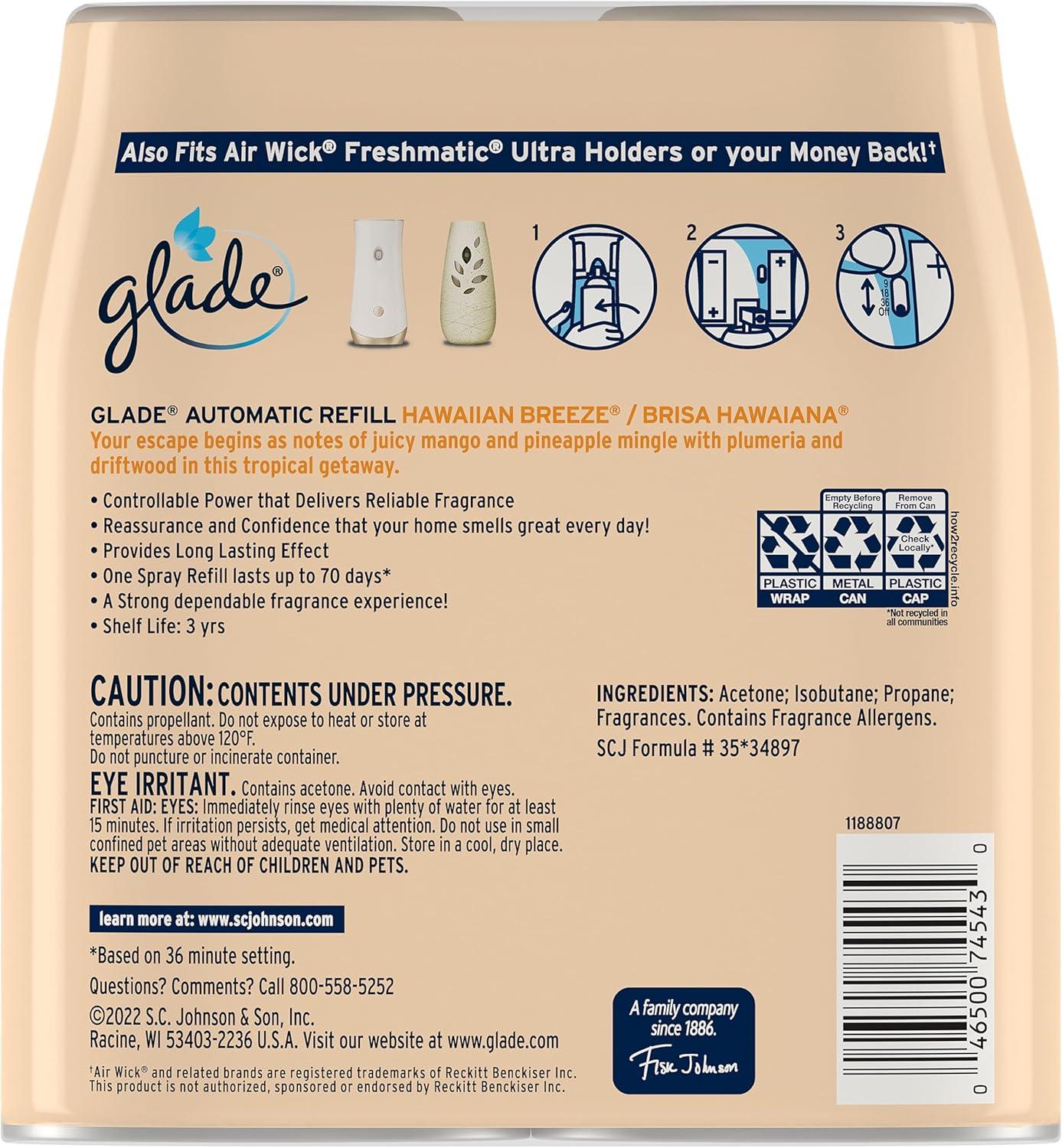 Glade Automatic Spray Air Freshener - Hawaiian Breeze - 12.4oz/2pk