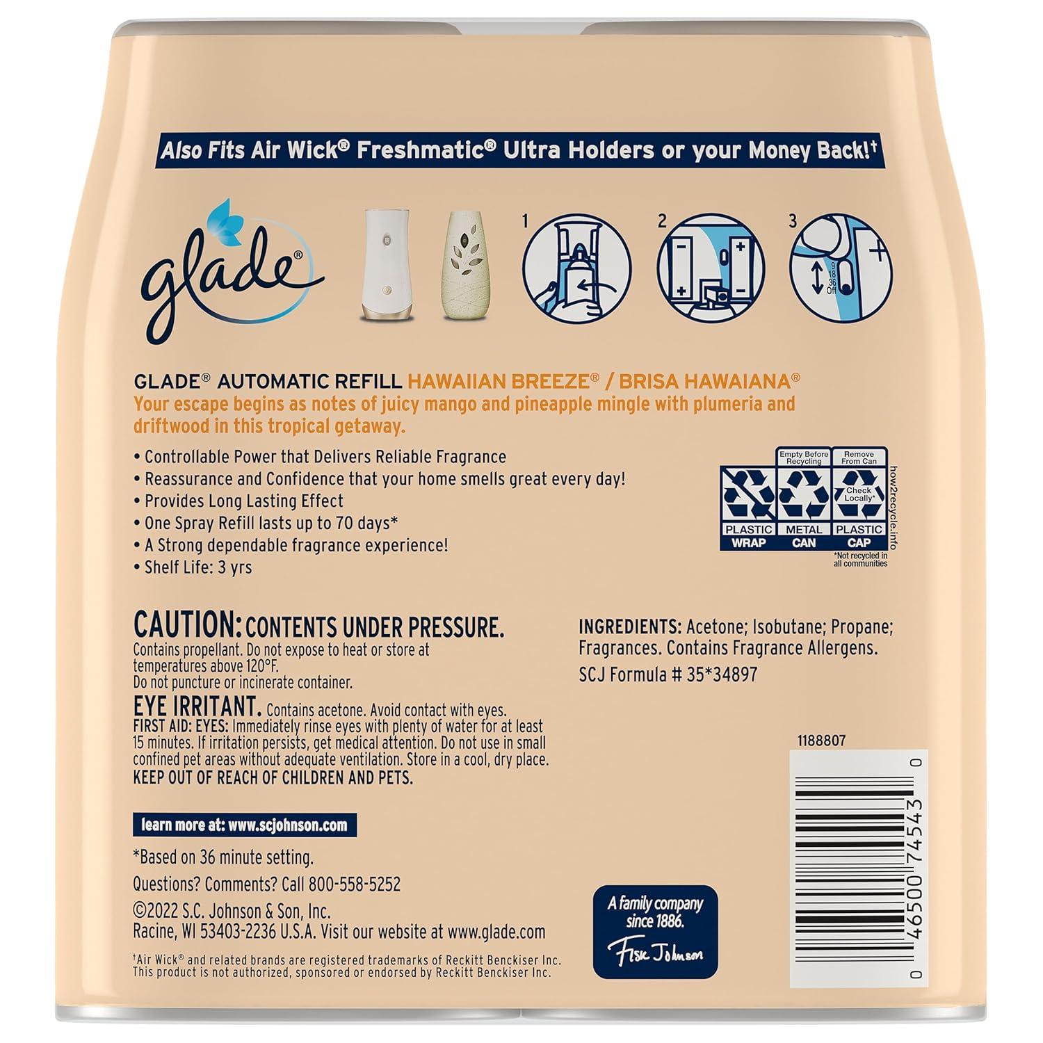 Glade Automatic Spray Air Freshener - Hawaiian Breeze - 12.4oz/2pk