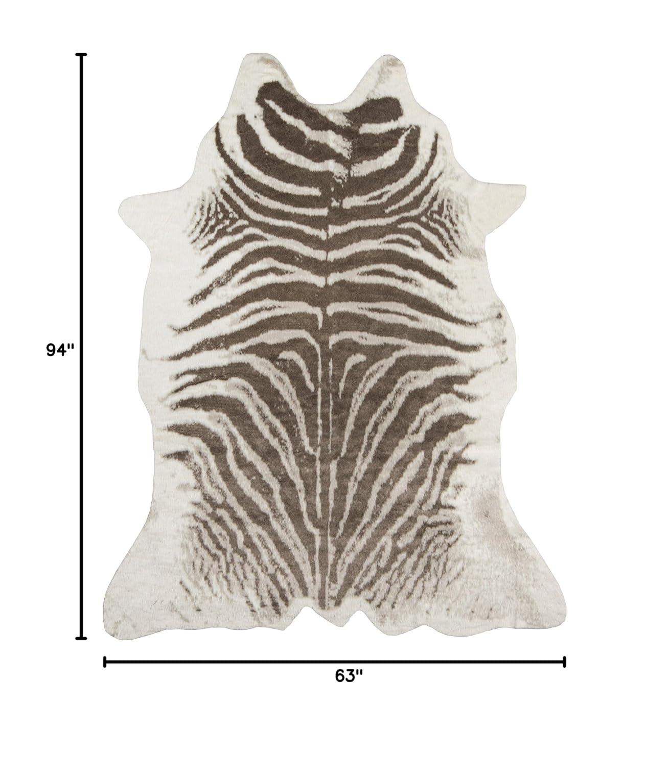 5'3"X7'10" Zebra Loomed Novelty Area Rug Gray - Erin Gates By Momeni: Luxury Animal Print, Indoor Low Pile Rug