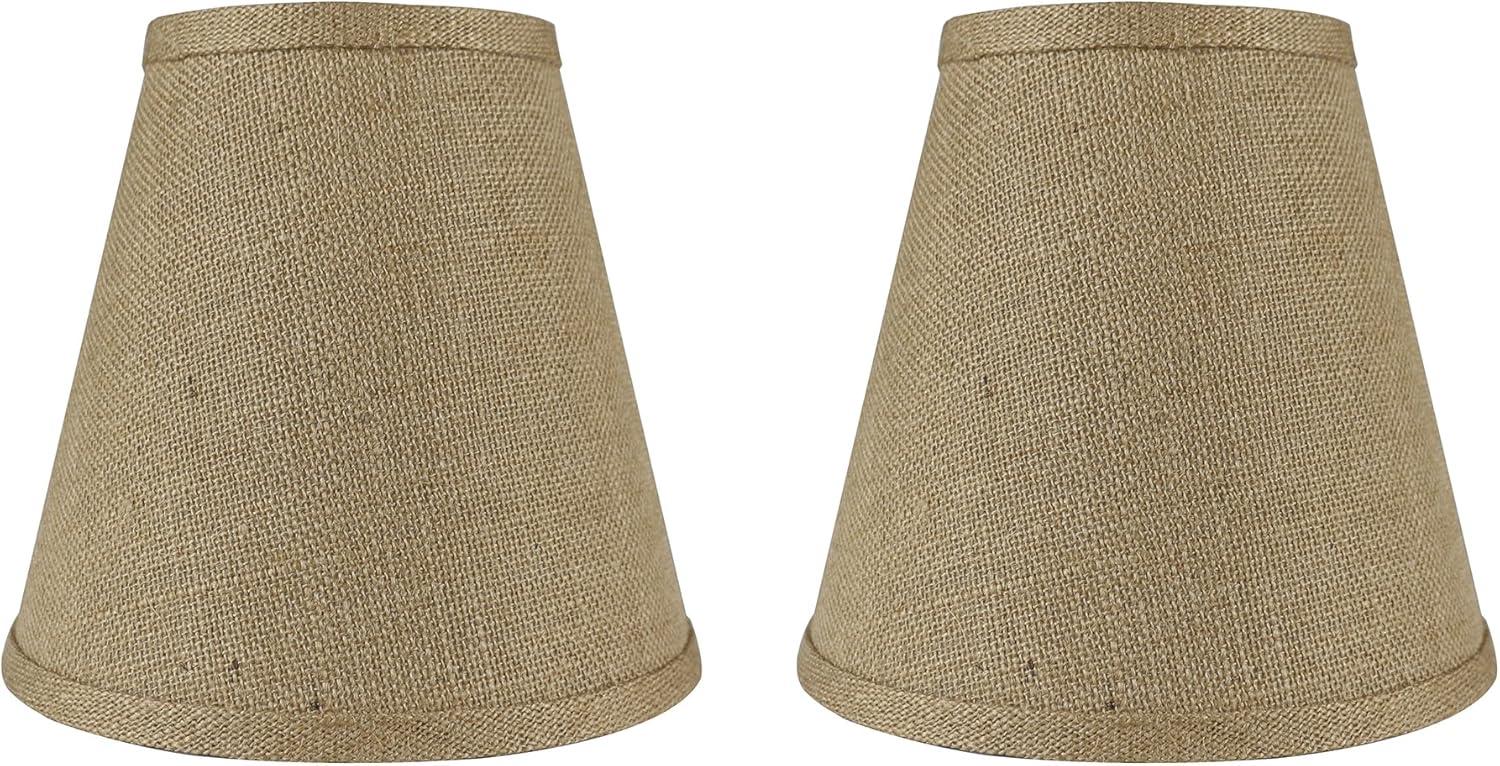 Urbanest Burlap Empire Lamp Shade 5x9x8.5", Natural Burlap, Set of 2