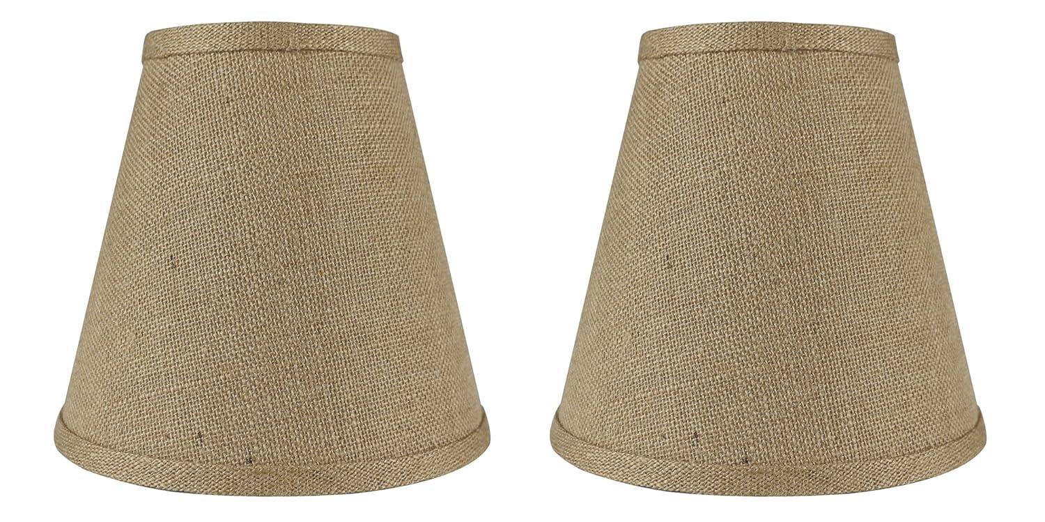 Urbanest Burlap Empire Lamp Shade 5x9x8.5", Natural Burlap, Set of 2