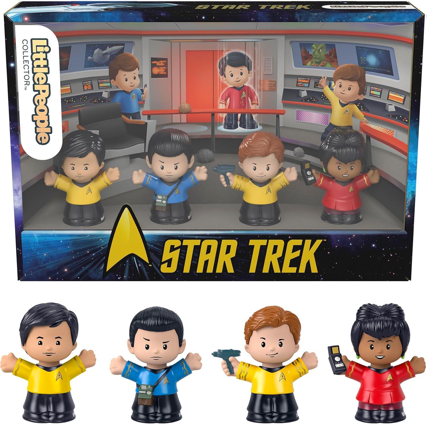 Fisher-Price Star Trek TOS Little People Collectible Action Figure, Multicolor, 2.5'', 4 Piece
