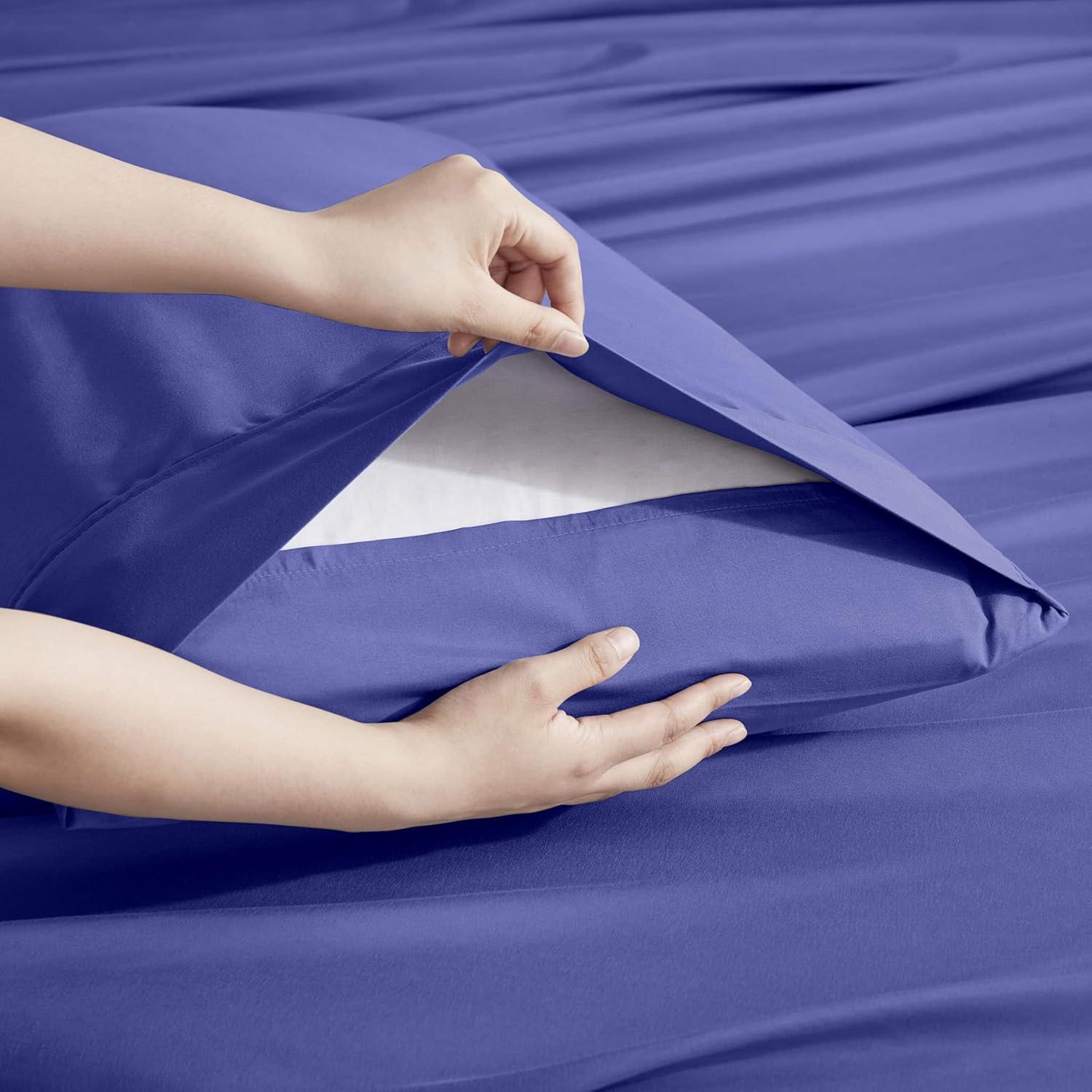 Nestl Extra Deep Pocket 6 Piece Sheet Sets, King Size Sheets & Pillowcases - Royal Blue