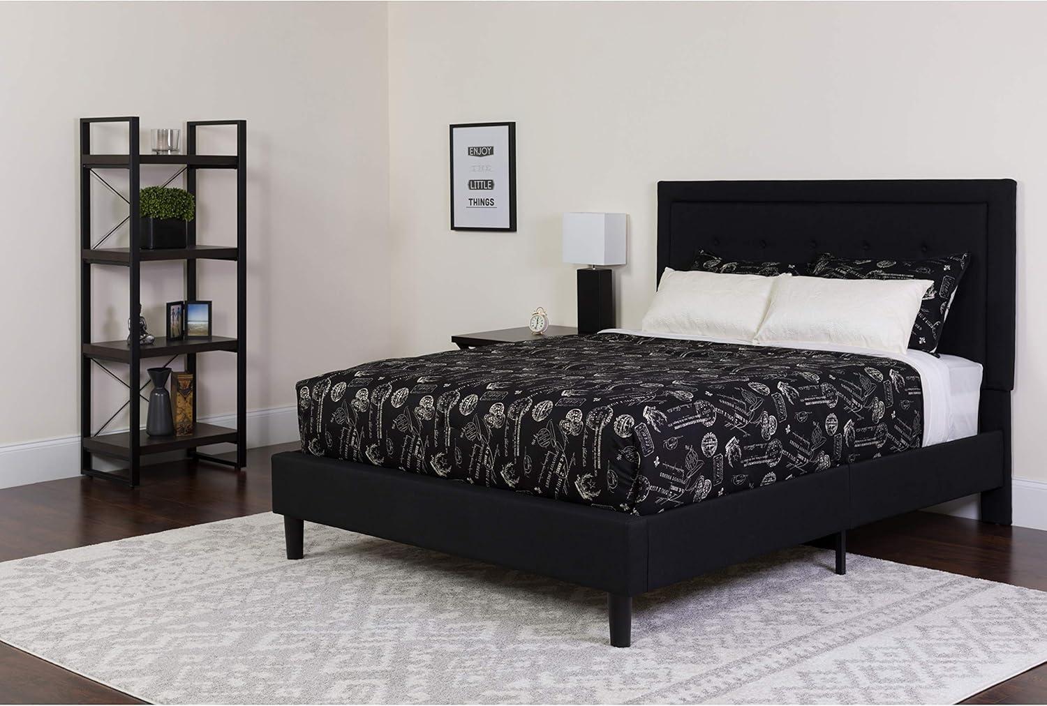 Flash Furniture Roxbury Panel Tufted Upholstered Platform Bed