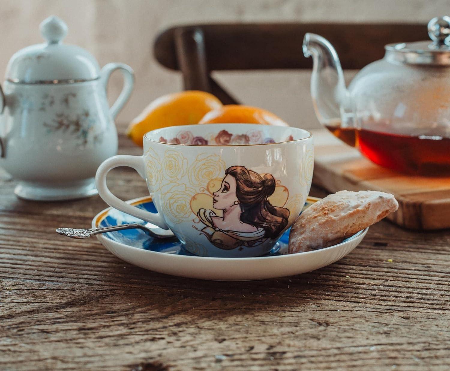 Disney Beauty and the Beast Bone China Teacup and Saucer Set