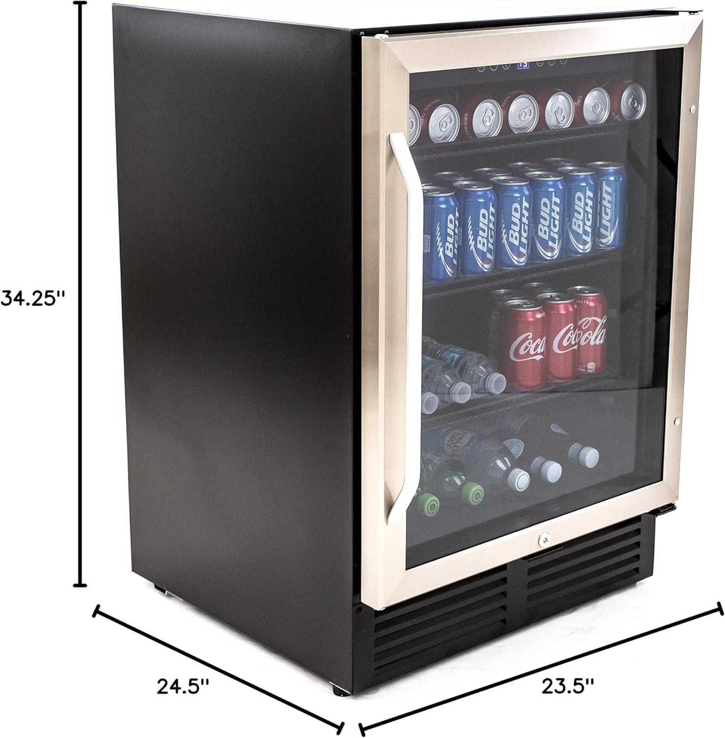 Stainless Steel Freestanding Smart Drinks Chiller with Glass Door