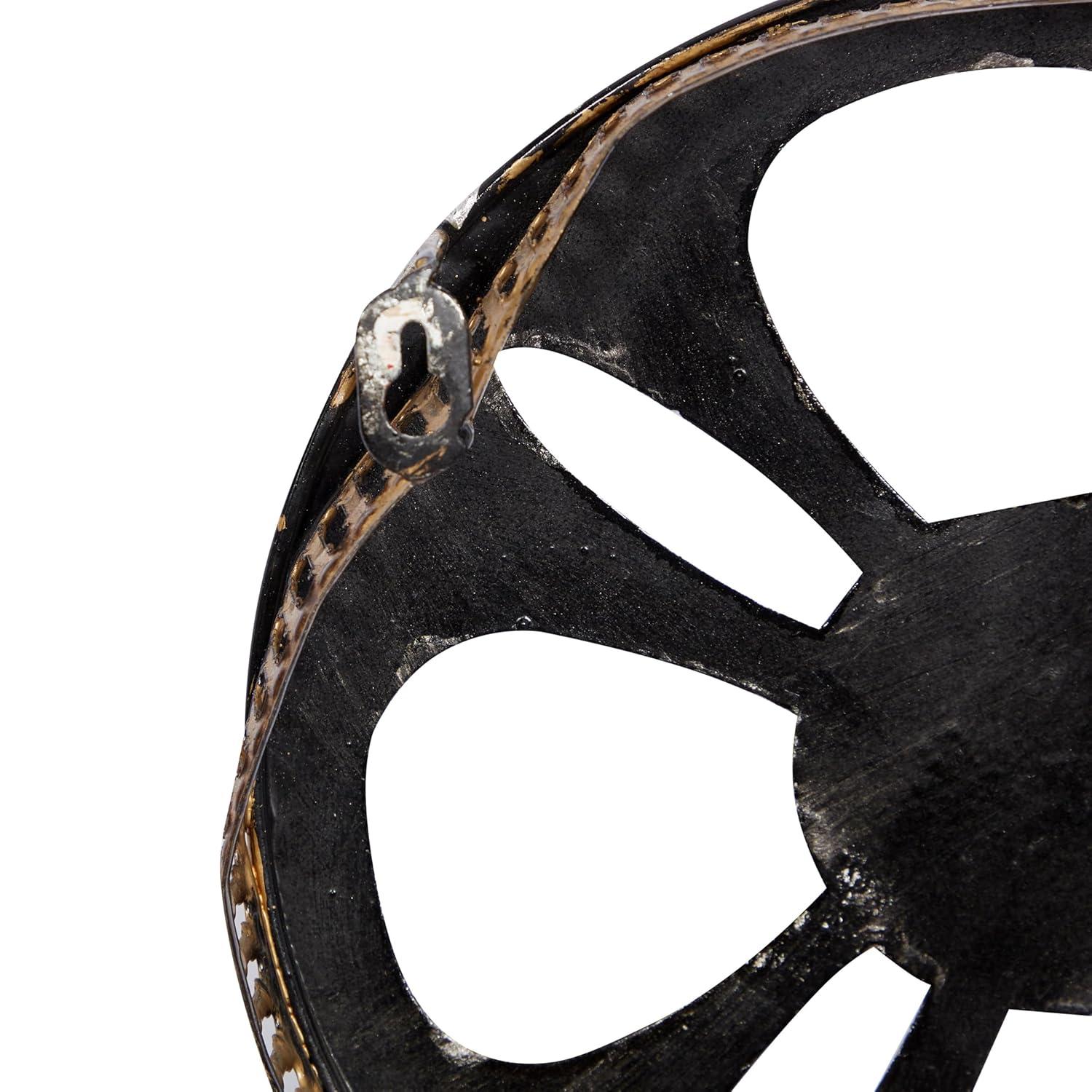 DecMode Black Metal Reels Film Wall Decor