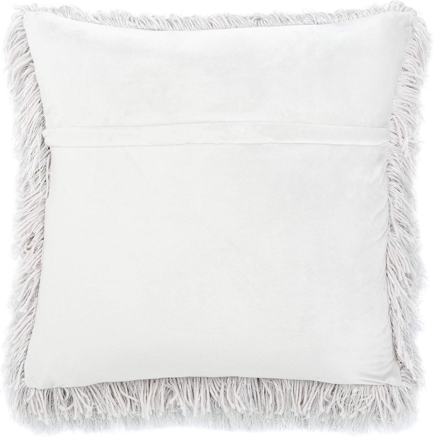 Shag Modish Metallic Pillow - Metallic Silver - 14"X24" - Safavieh