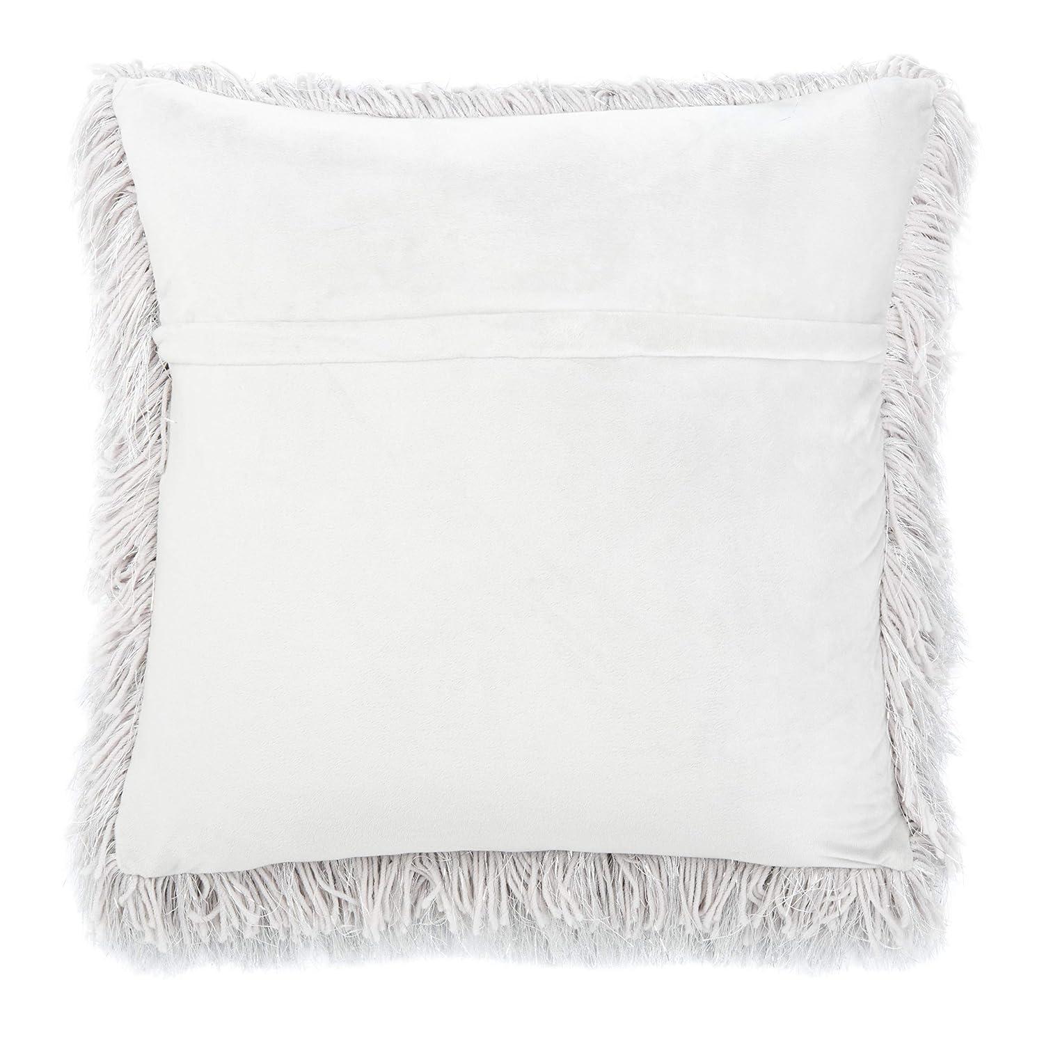 Shag Modish Metallic Pillow - Metallic Silver - 14"X24" - Safavieh