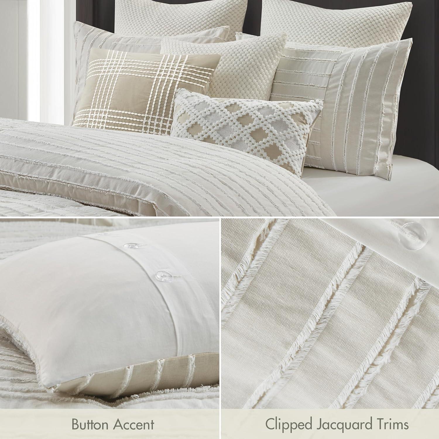 Madison Park Signature Madison Park Signature Essence Oversized Cotton Clipped Jacquard Comforter Set