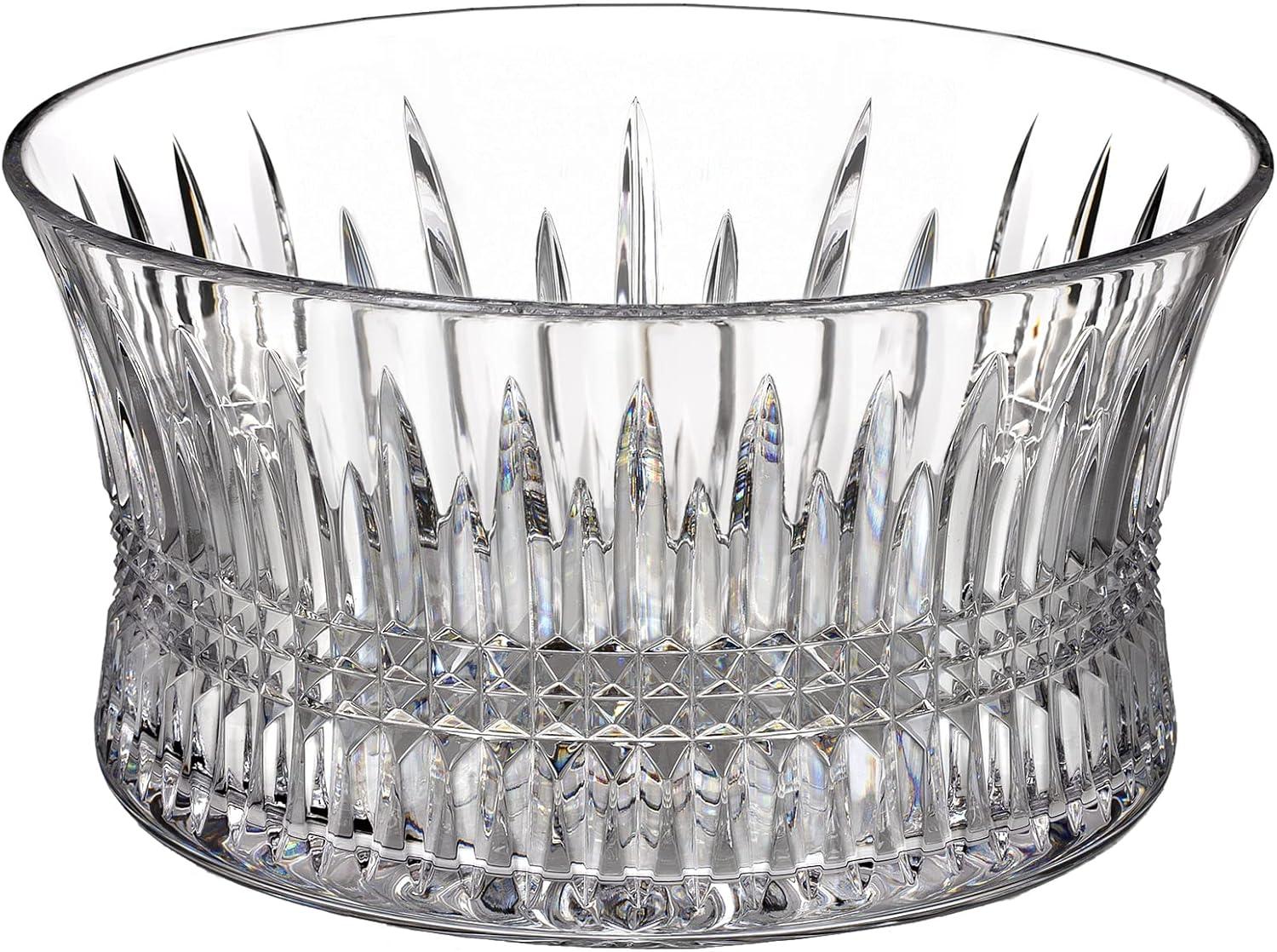 Clear Crystal Cut Round Decorative Bowl