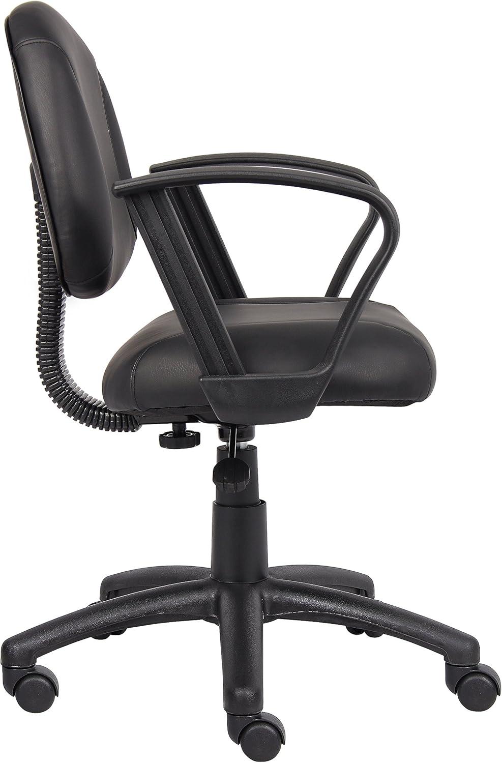 Black LeatherPlus Ergonomic Task Chair with Fixed Arms