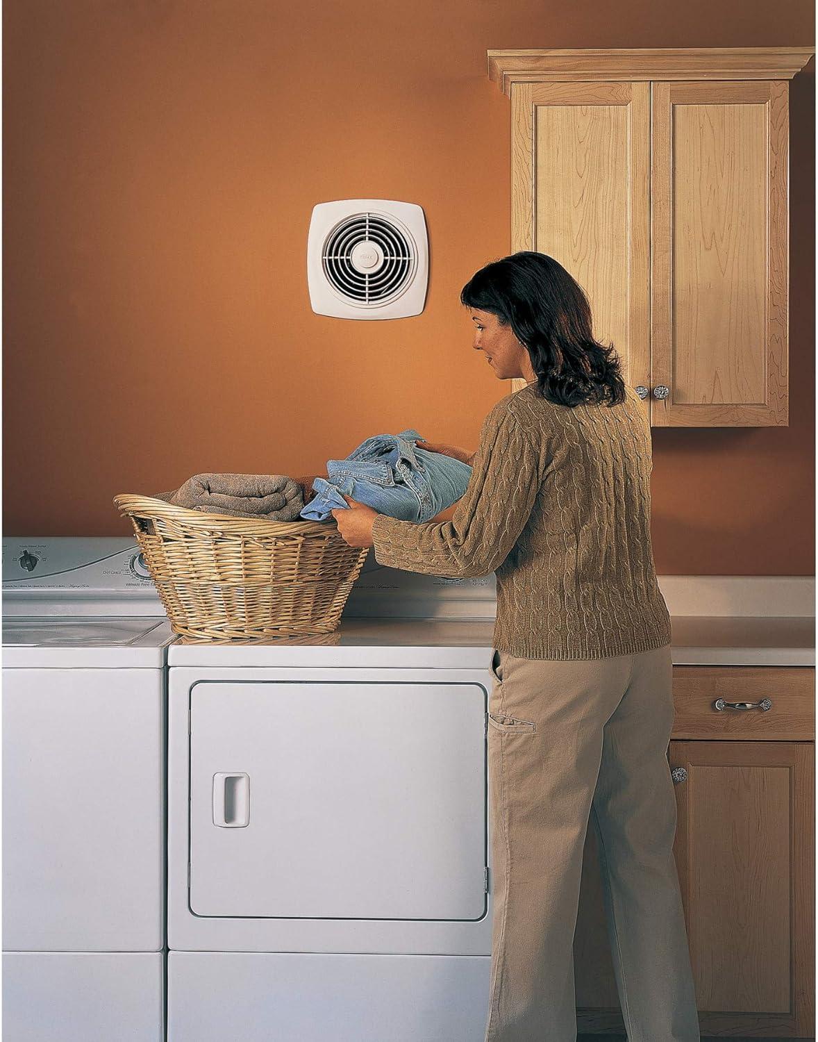 Broan-NuTone White Steel Wall Mount Sidewall Exhaust Fan