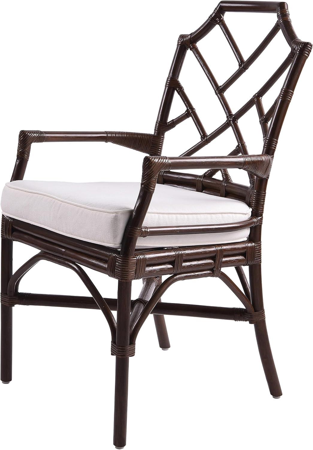 Paloma Brown Handcrafted Rattan Arm Chair with Cushion